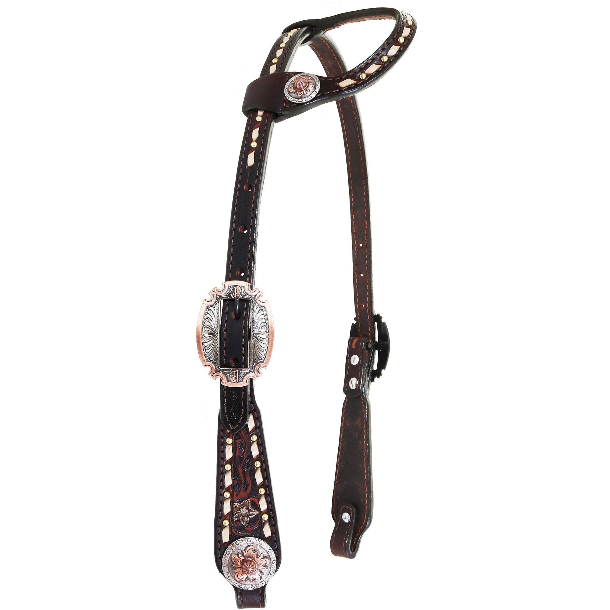 H1163 - Walnut Vintage Headstall - Double J Saddlery