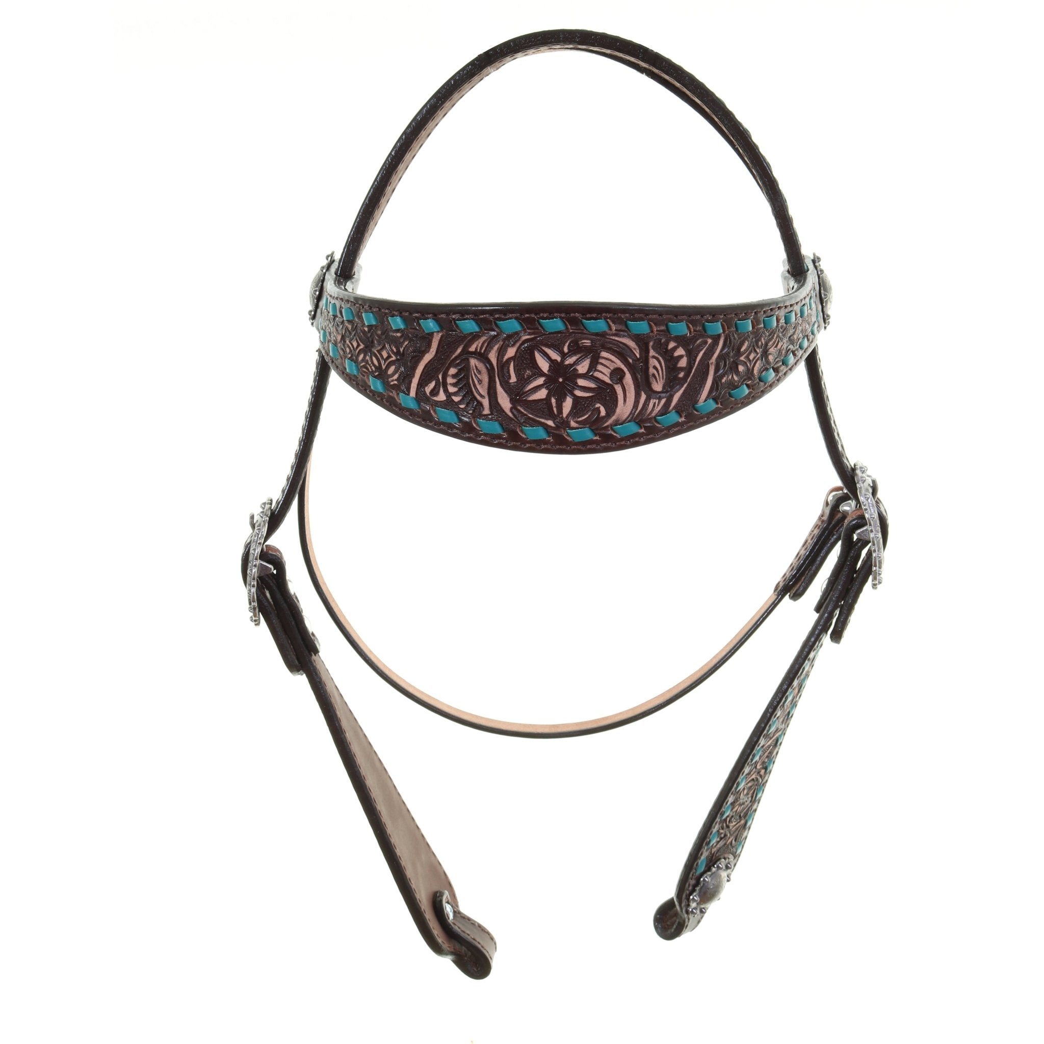H1230 - Brown Vintage Browband Headstall - Double J Saddlery