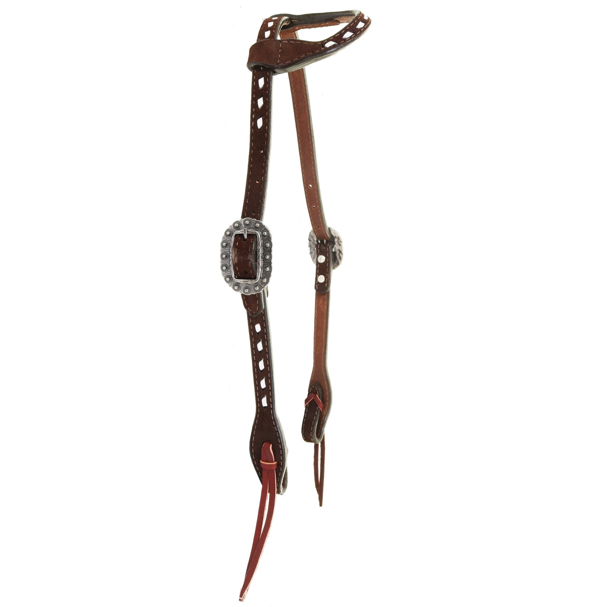 H1245A - Brown Roughout Headstall - Double J Saddlery