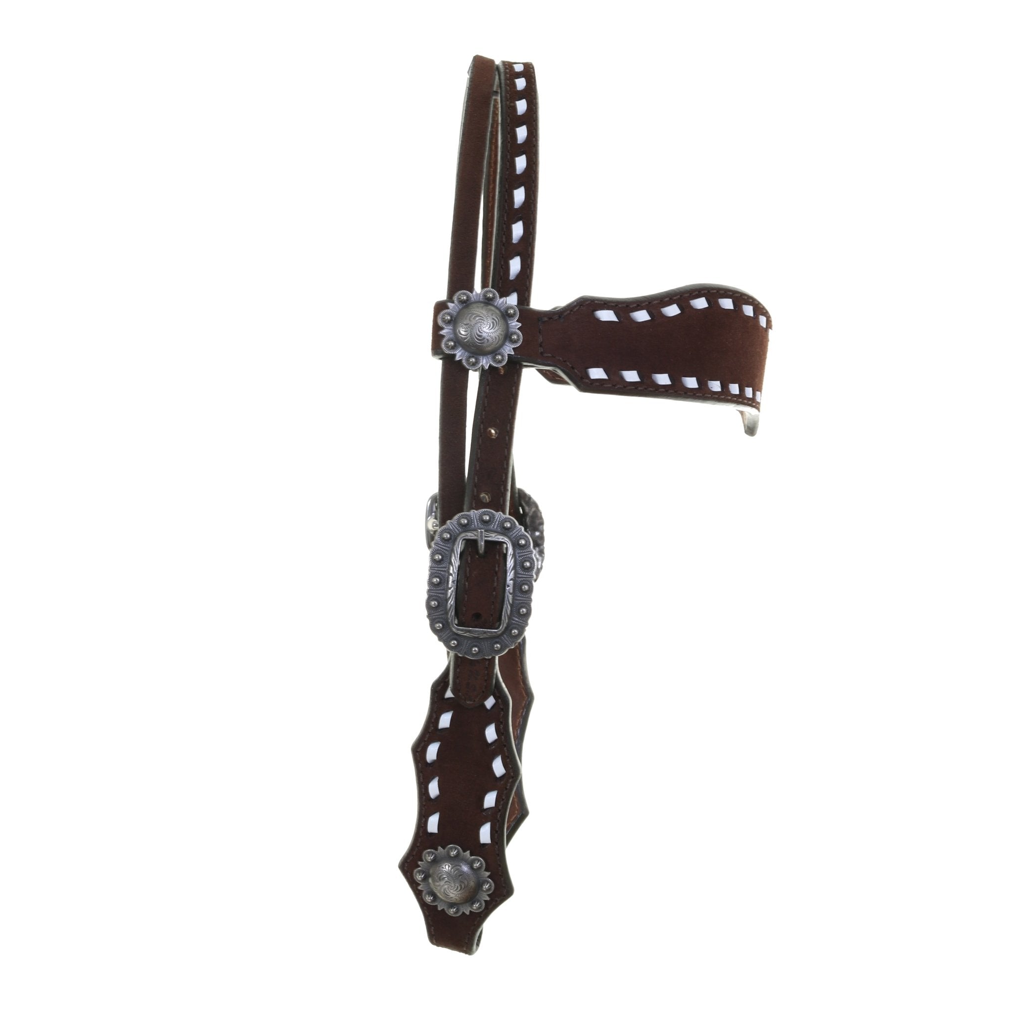 H1266 - Brown Roughout Headstall - Double J Saddlery