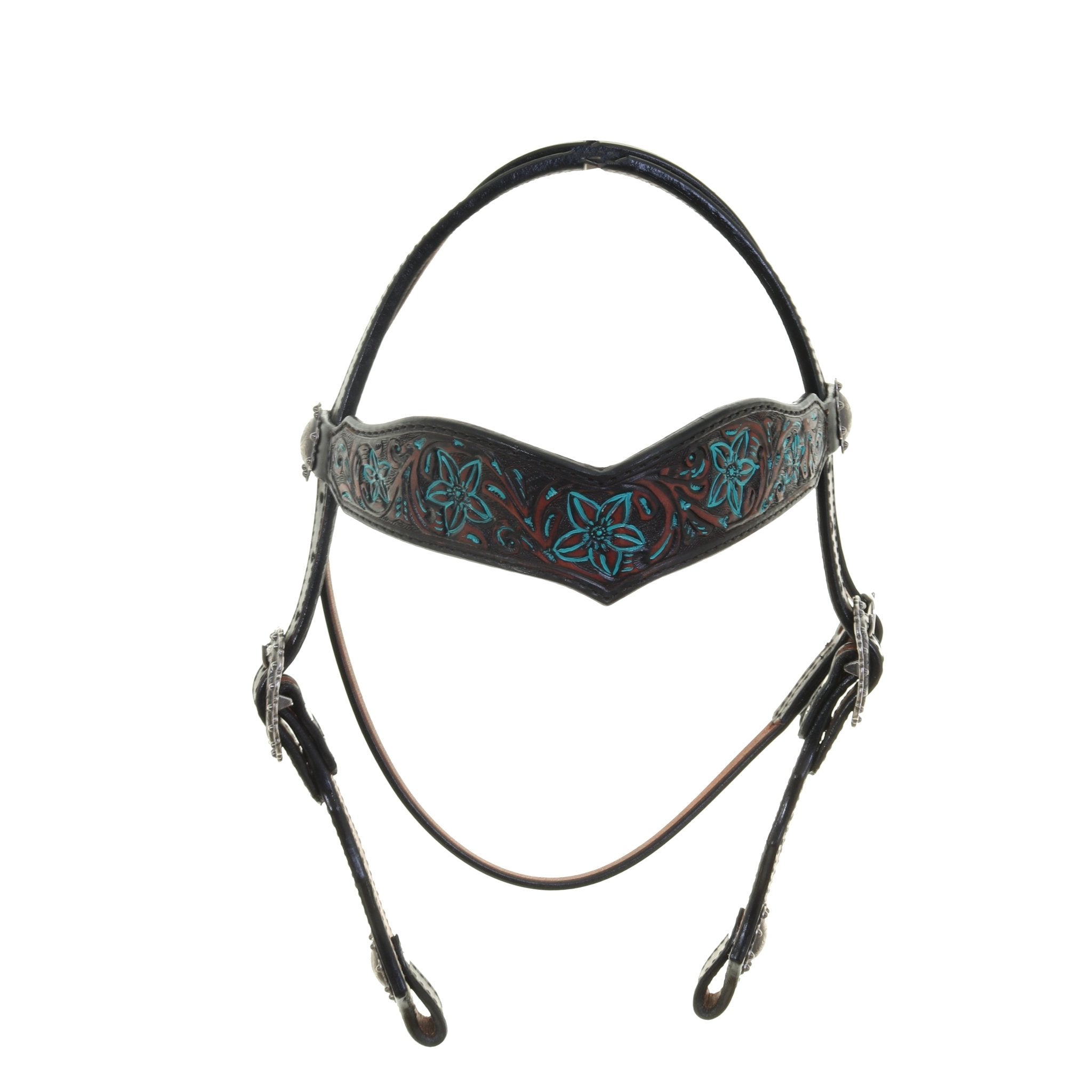 H1267 - Pozzi Tooled Headstall - Double J Saddlery