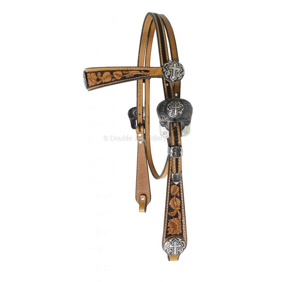 H145 - Hand-Tooled Headstall - Double J Saddlery