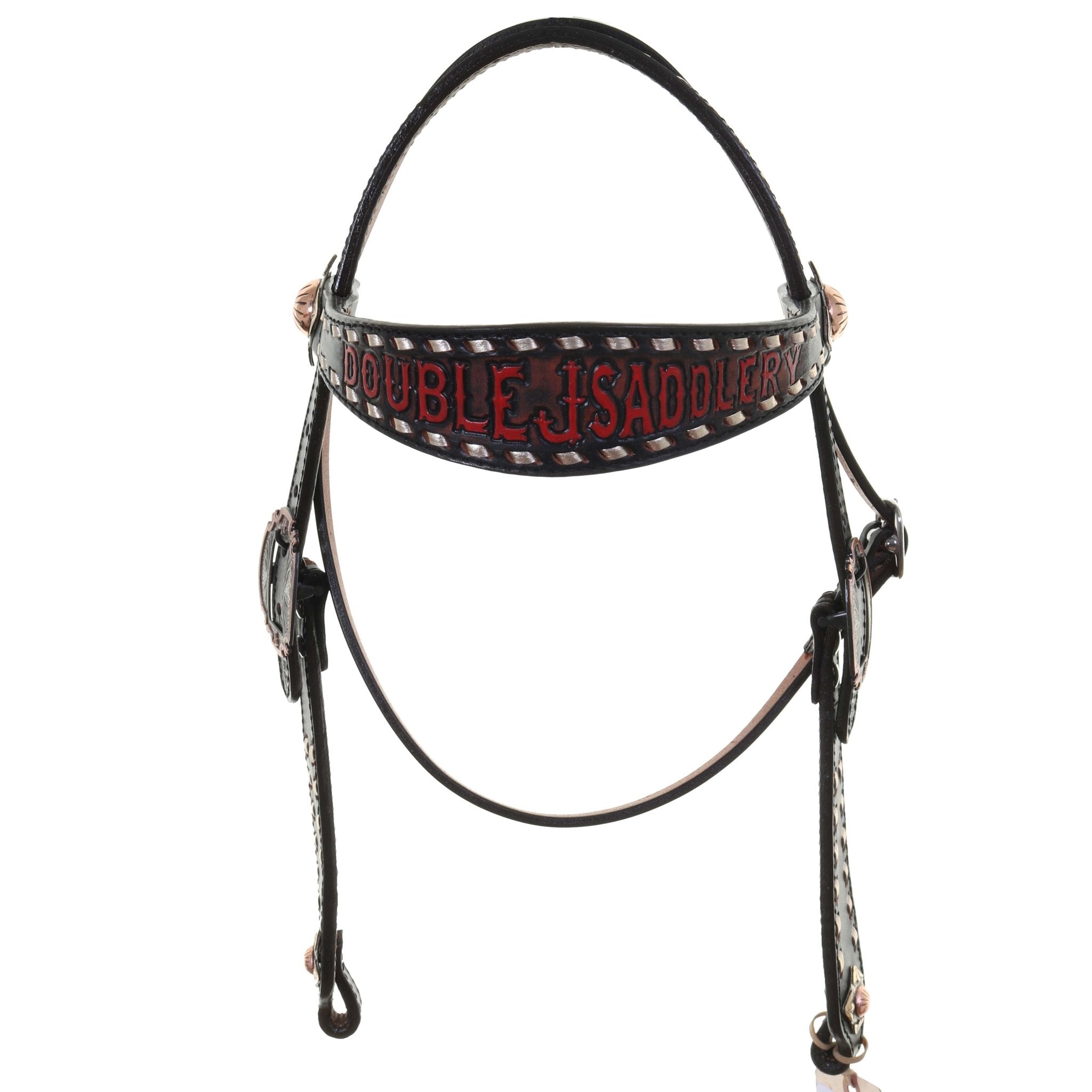H2000 - Black Chestnut Vintage Headstall - Double J Saddlery