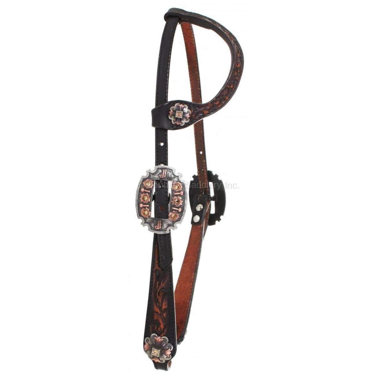 H669 - Black Vintage Single Ear Headstall - Double J Saddlery