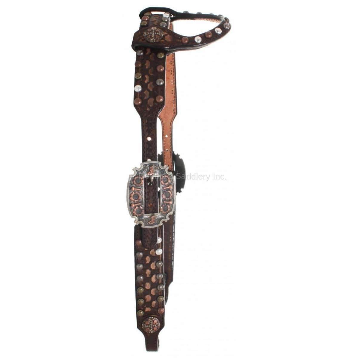 TOUGH1 PREMIUM DOUBLE EAR HYBRID HEADSTALL Purple main image 0