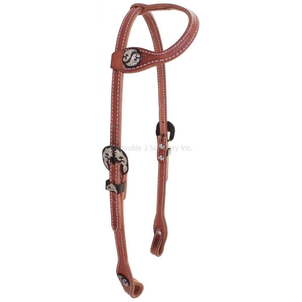 H703 - Harness Leather Single Ear Headstall - Double J Saddlery