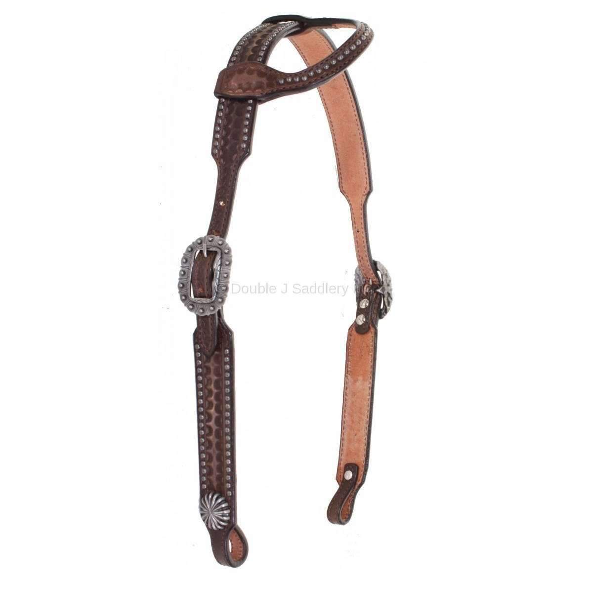 H763A - Brown Vintage Single Ear Headstall - Double J Saddlery