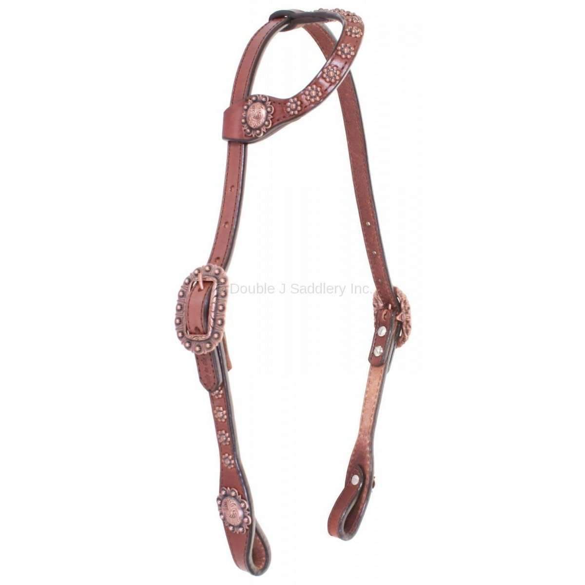 H770 - Brown Leather Single Ear Headstall - Double J Saddlery