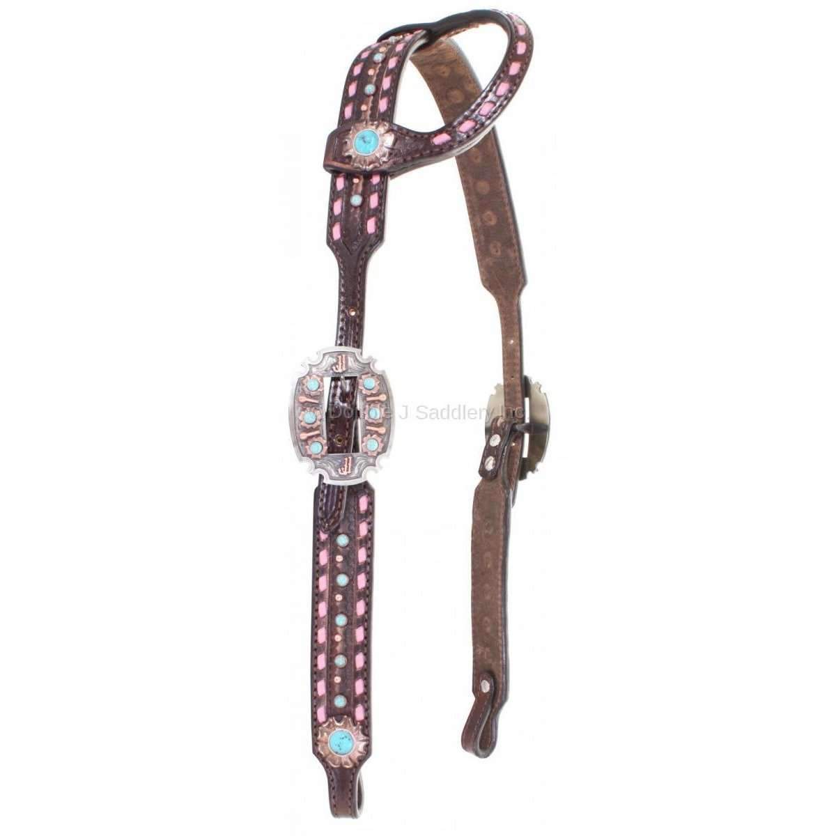 H776 - Brown Vintage Single Ear Headstall - Double J Saddlery