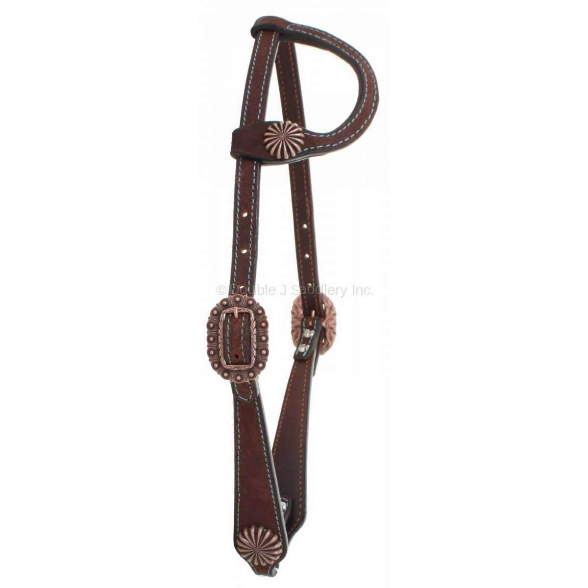 H829 - Brown Rough Out Single Ear Headstall - Double J Saddlery