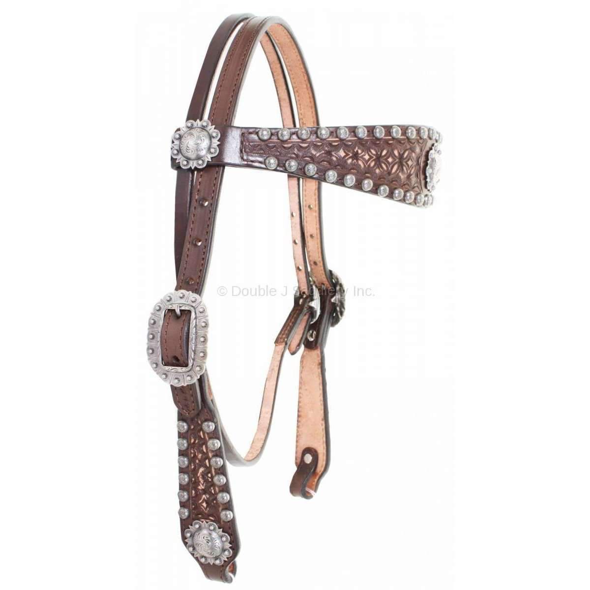 H856 - Brown Vintage Headstall - Double J Saddlery