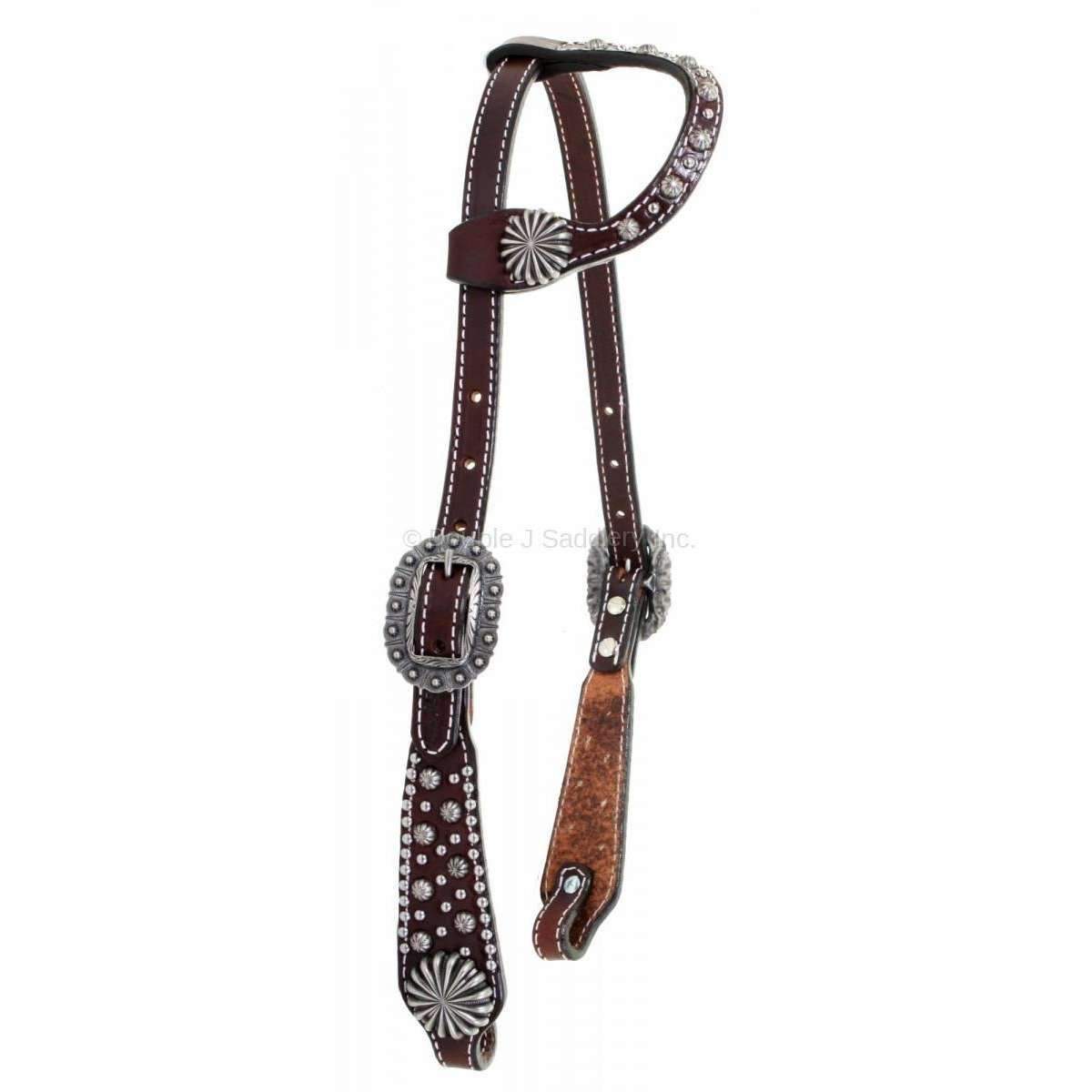 H892 - Brown Leather Single Ear Headstall - Double J Saddlery