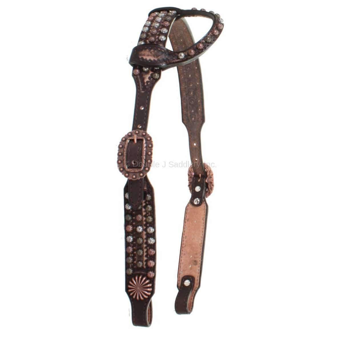 H903 - Brown Vintage Single Ear Headstall - Double J Saddlery