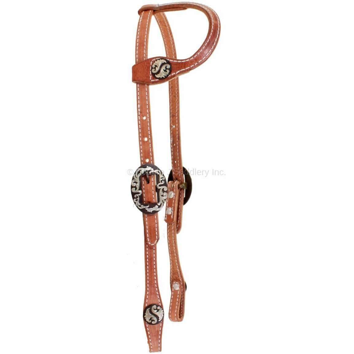 H909A - Harness Leather Single Ear Headstall - Double J Saddlery