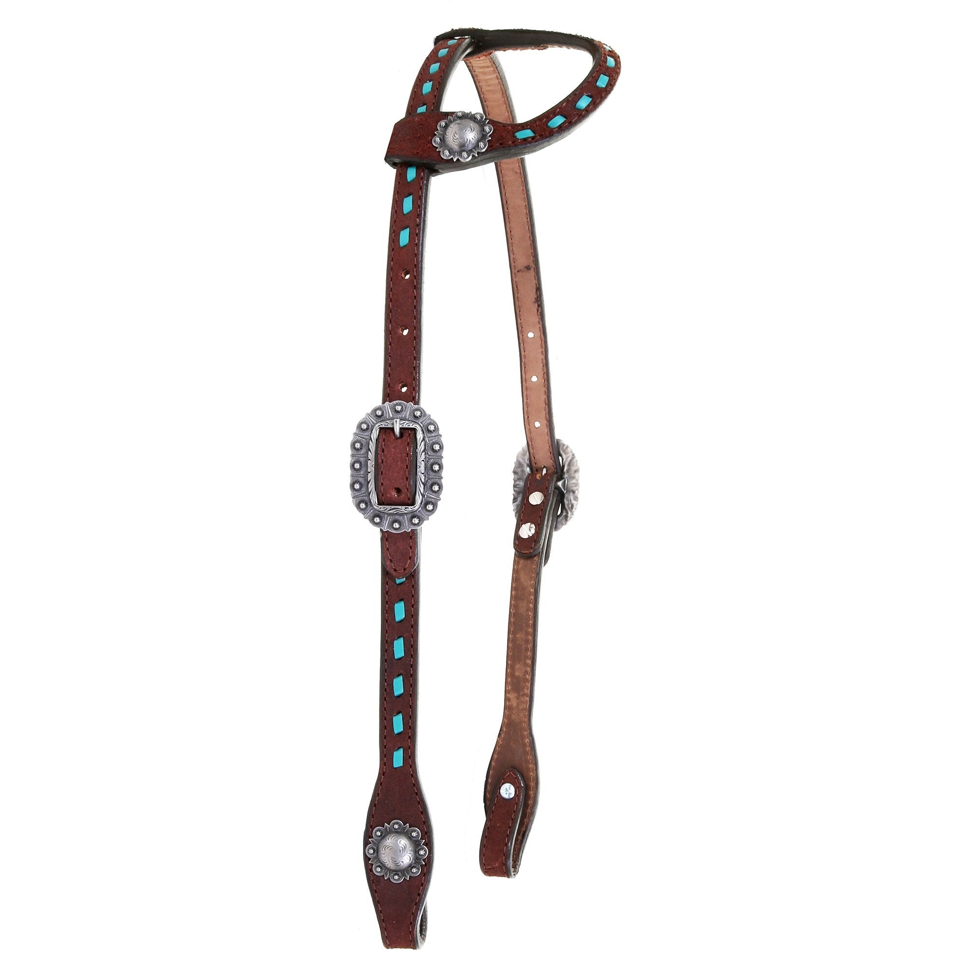 H931A - Brown Rough Out Single Ear Headstall - Double J Saddlery