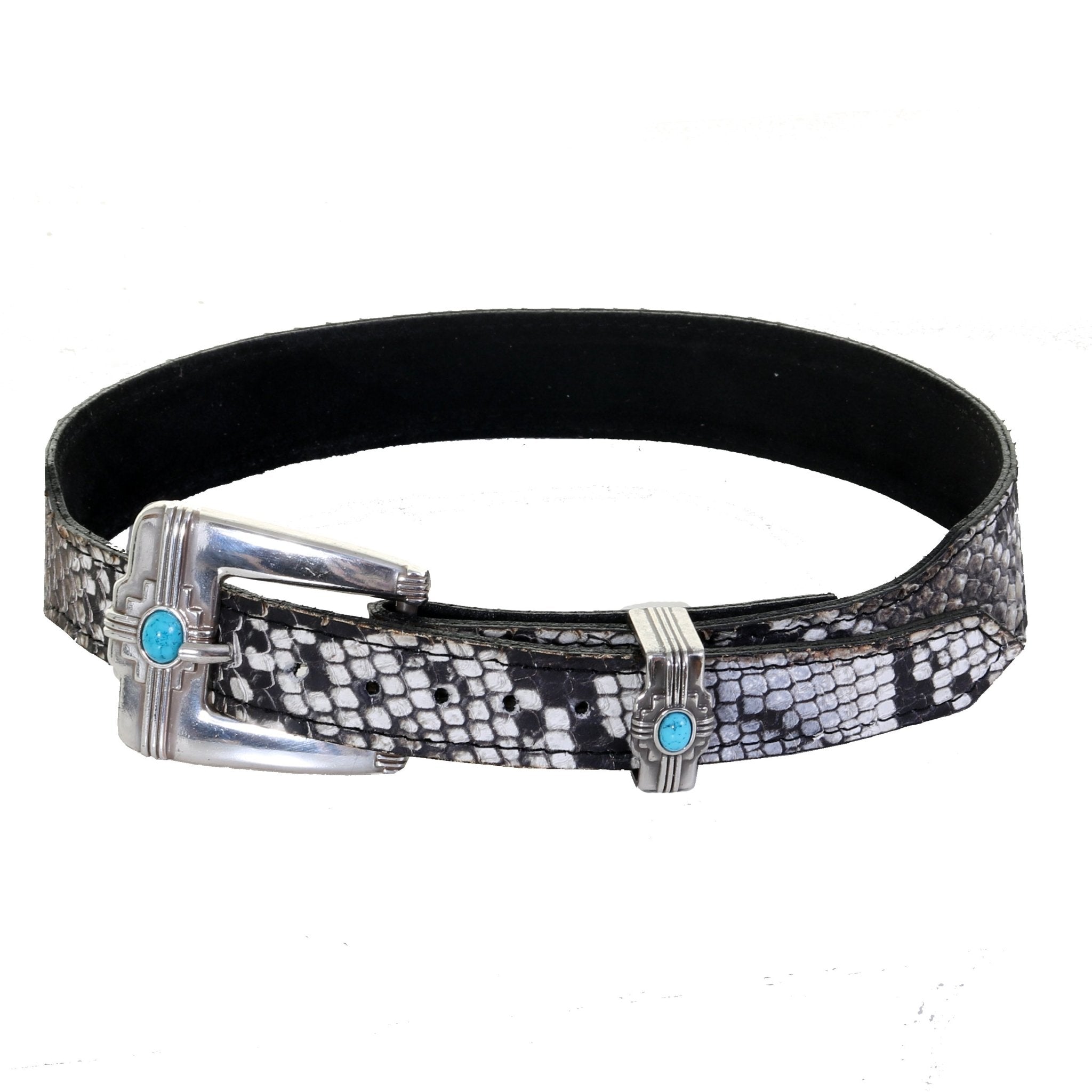 HATB01 - Cobra Snake Print Leather Hat Band - Double J Saddlery