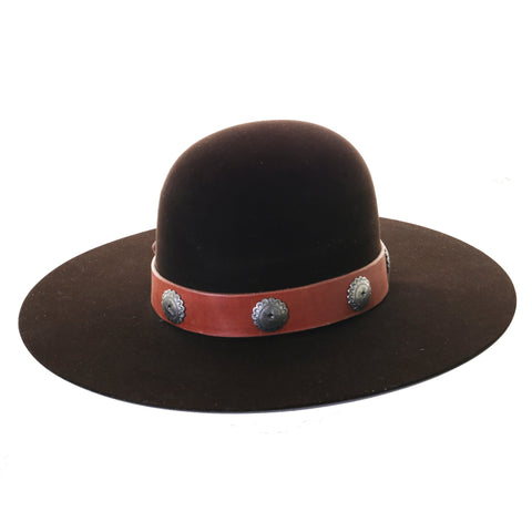 HATB26 - Harness Leather Concho Hat Band - Double J Saddlery