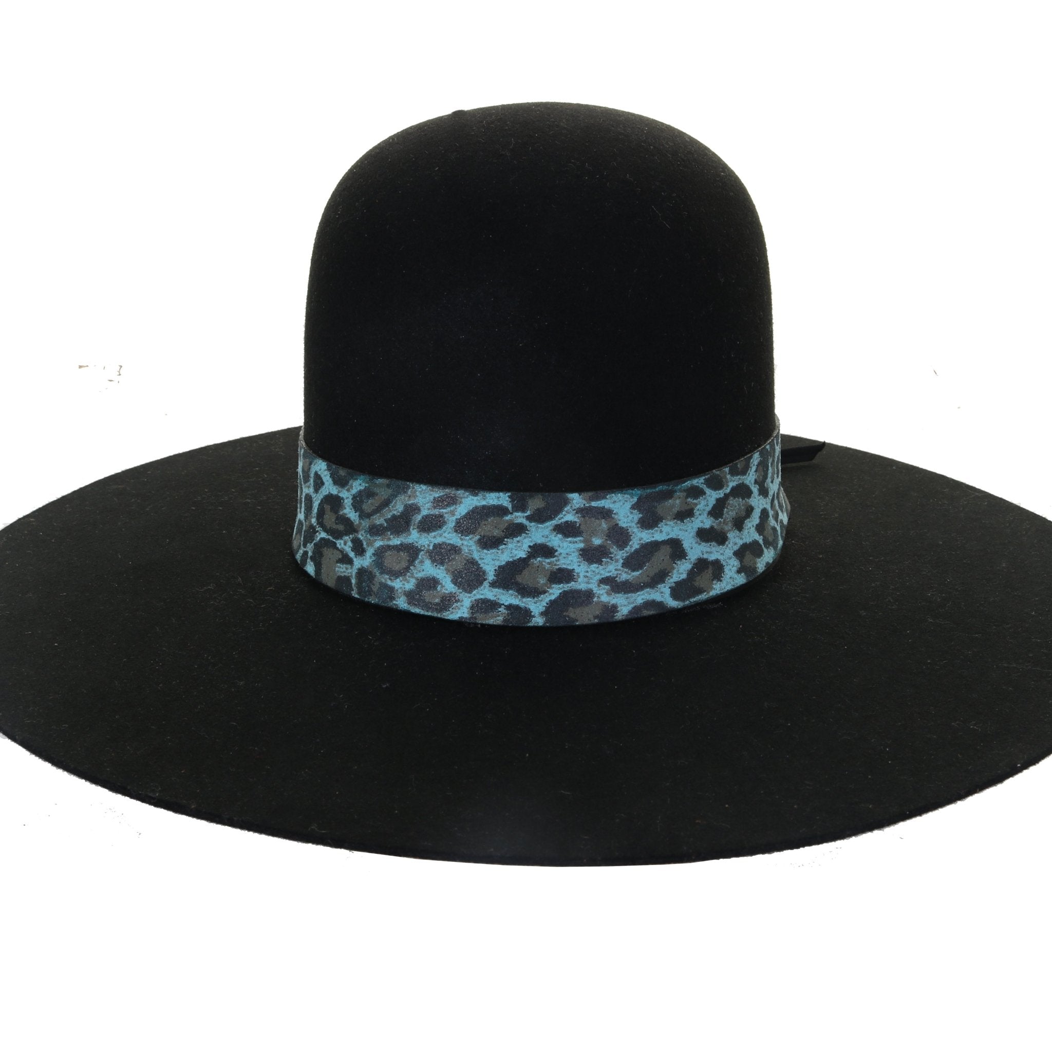 HATB36 - Turquoise Cheetah Suede Hat Band - Double J Saddlery