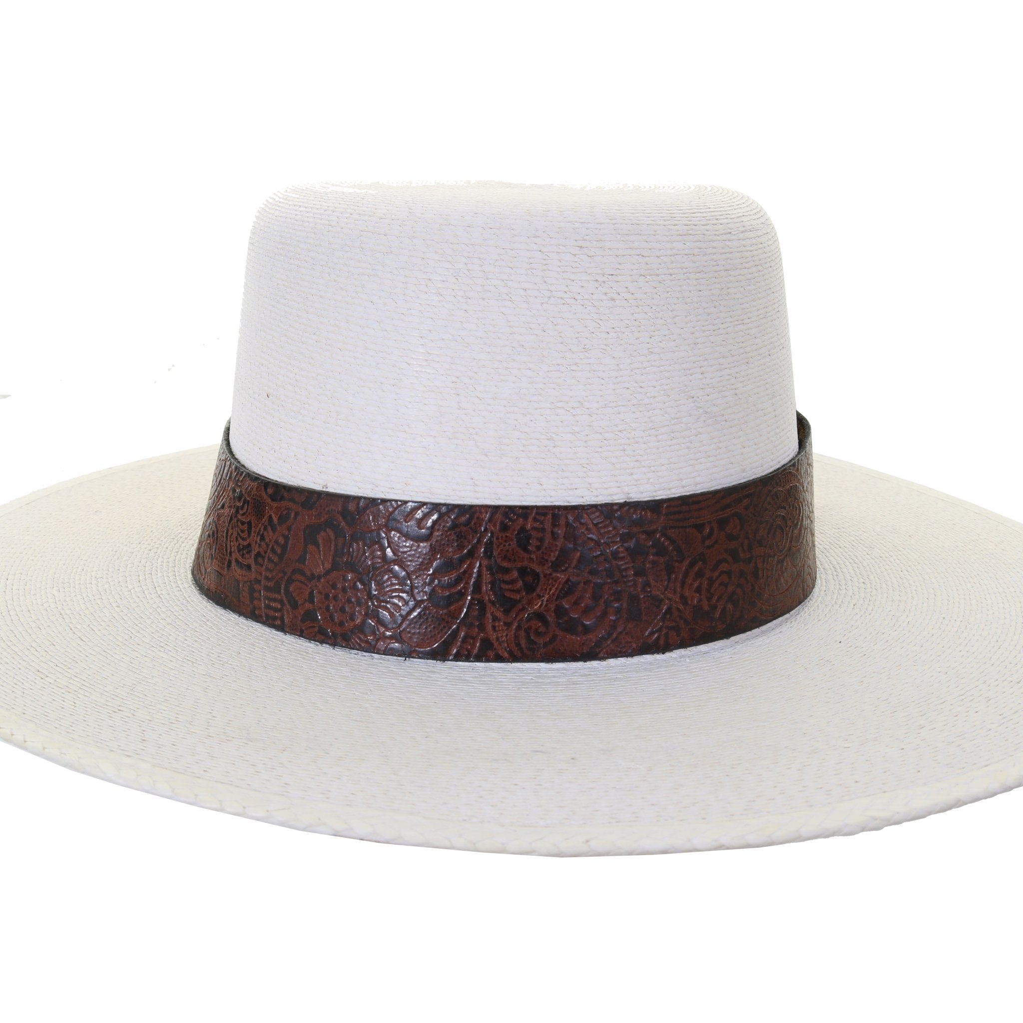 HATB41 - Western Tooled Print Hat Band - Double J Saddlery