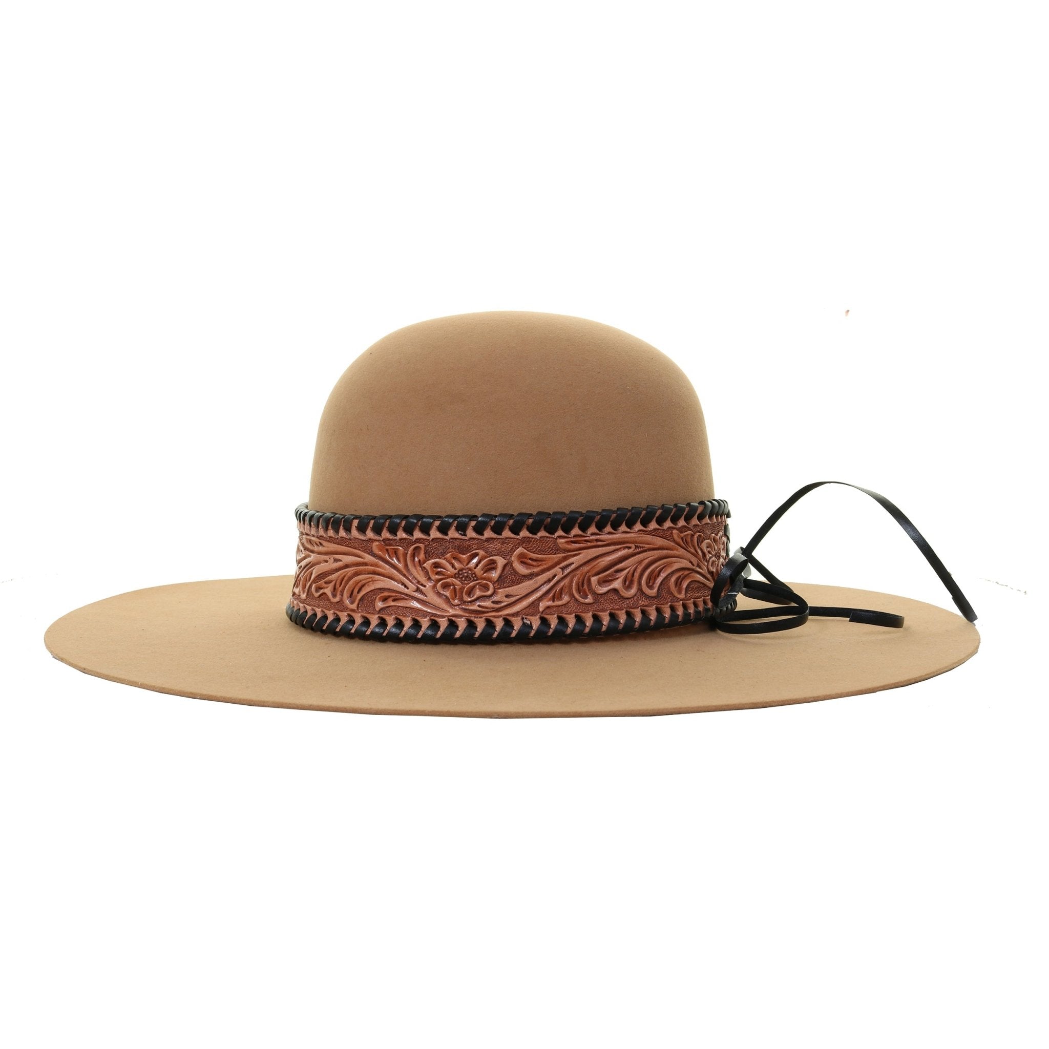 HATB42 - Floral Tooled Hat Band - Double J Saddlery