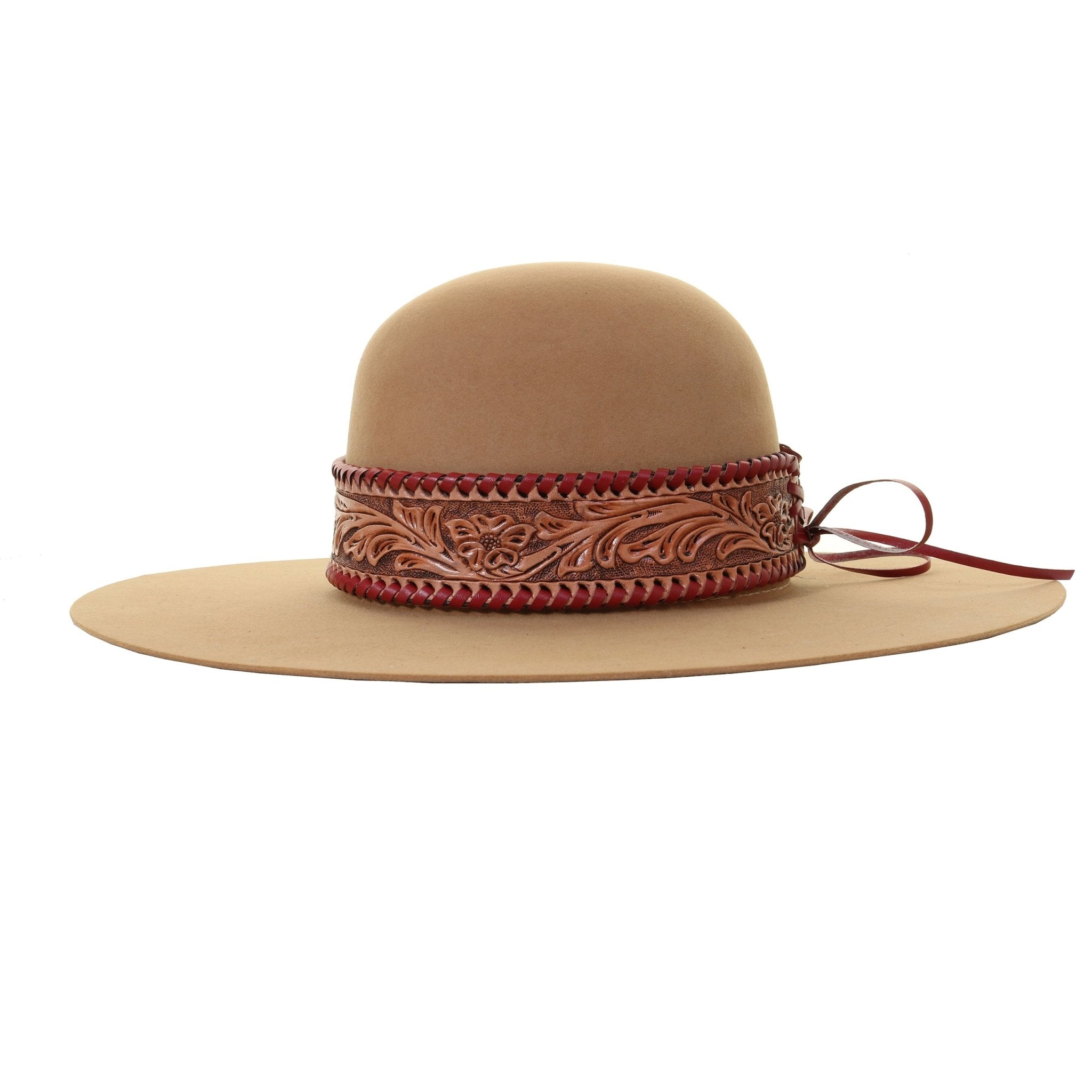 HATB43 - Floral Tooled Hat Band - Double J Saddlery