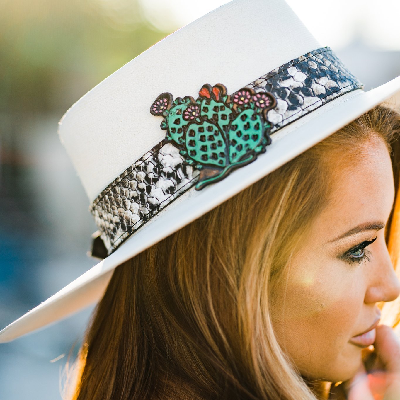 HATBROOCH01 - Prickly Pear Cactus Hat Brooch - Double J Saddlery