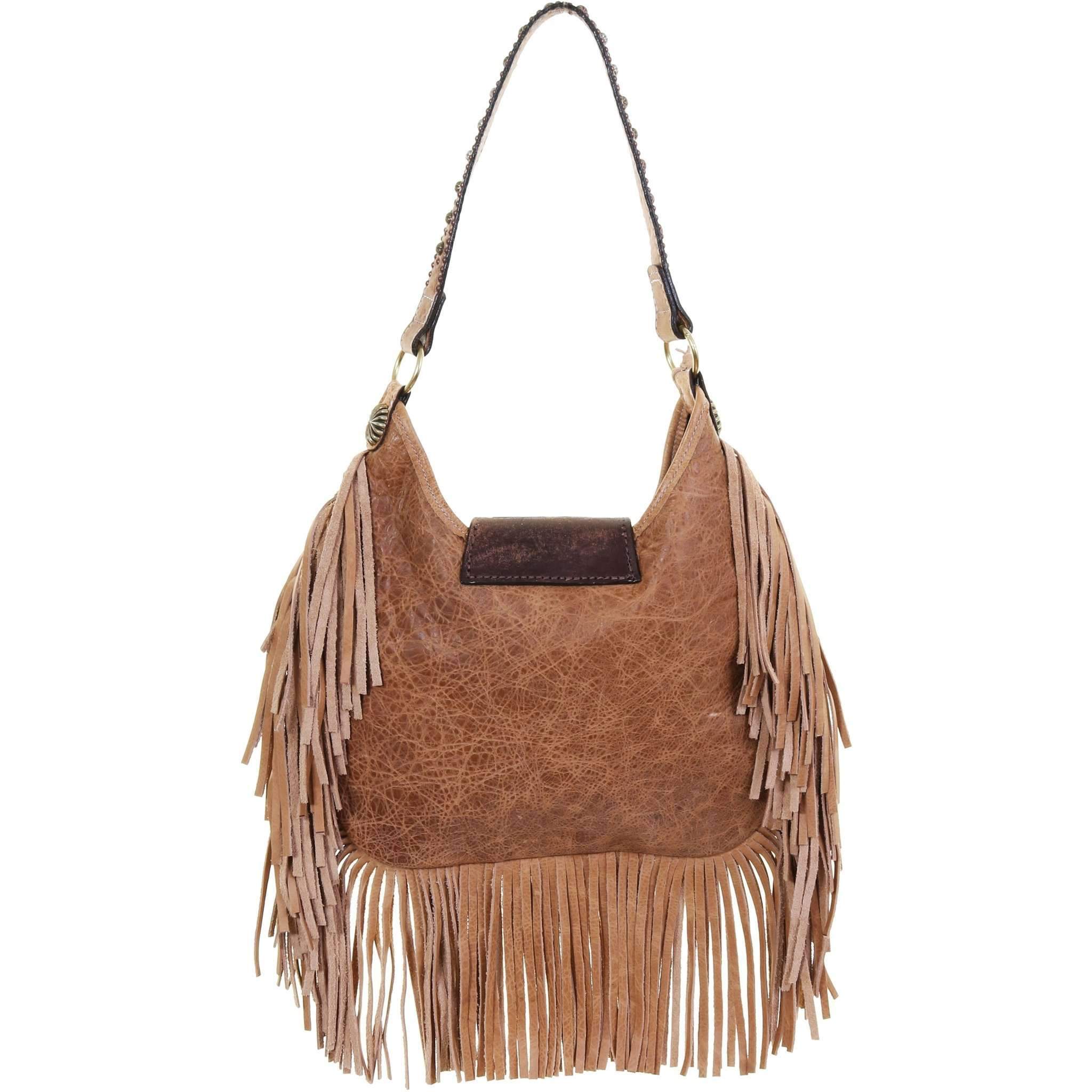 HB28 - Tan Pull-Up Arrowhead Hobo Bag - Double J Saddlery