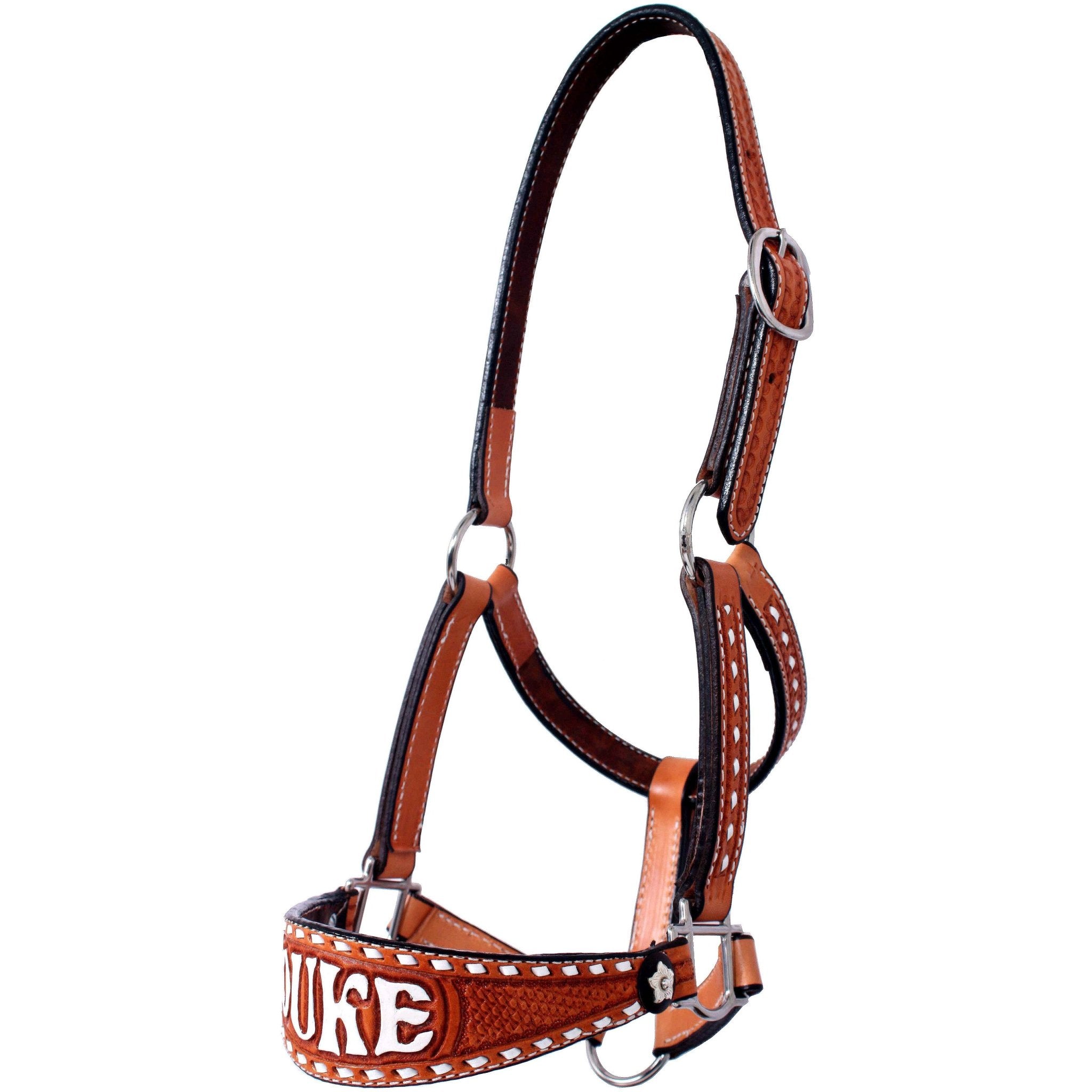 HBH22A - Natural Buckstitched Halter - Double J Saddlery