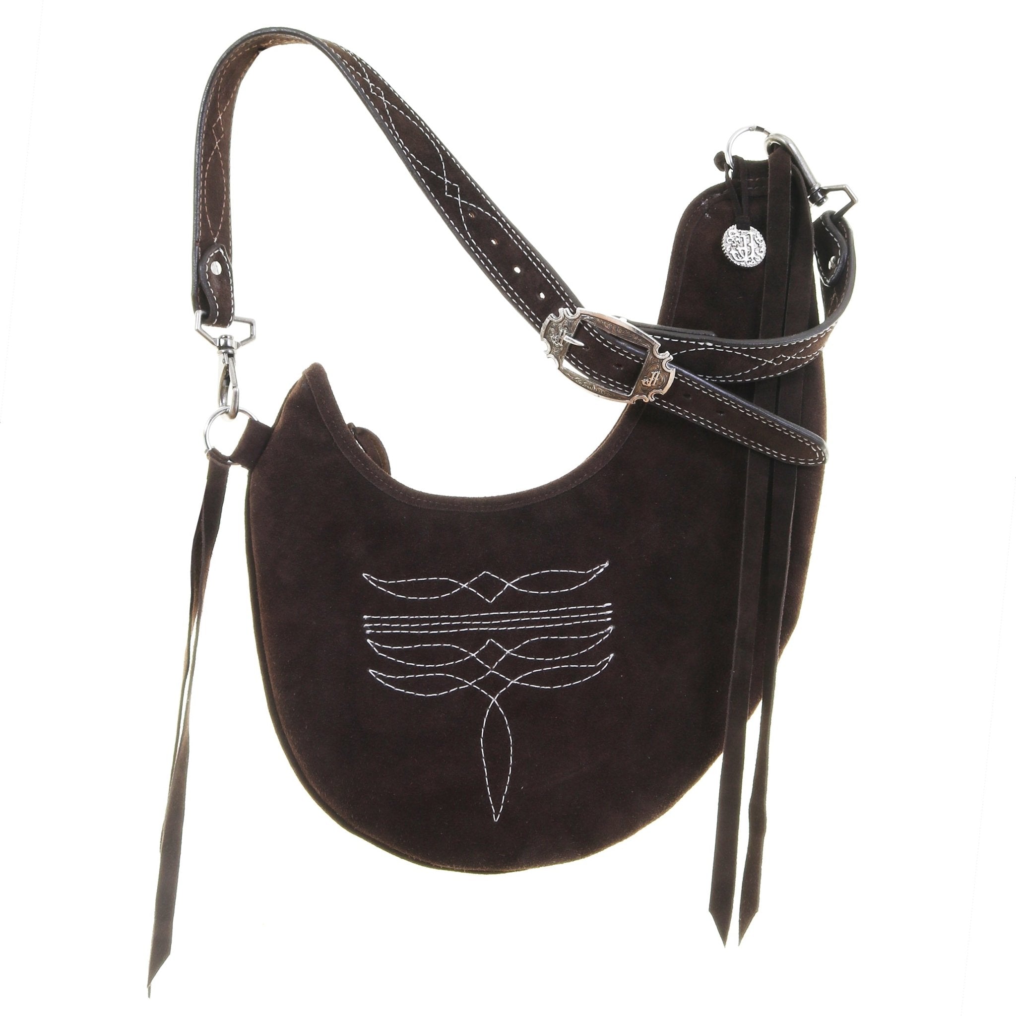 HBS04 - Brown Suede Hobo Bag - Double J Saddlery