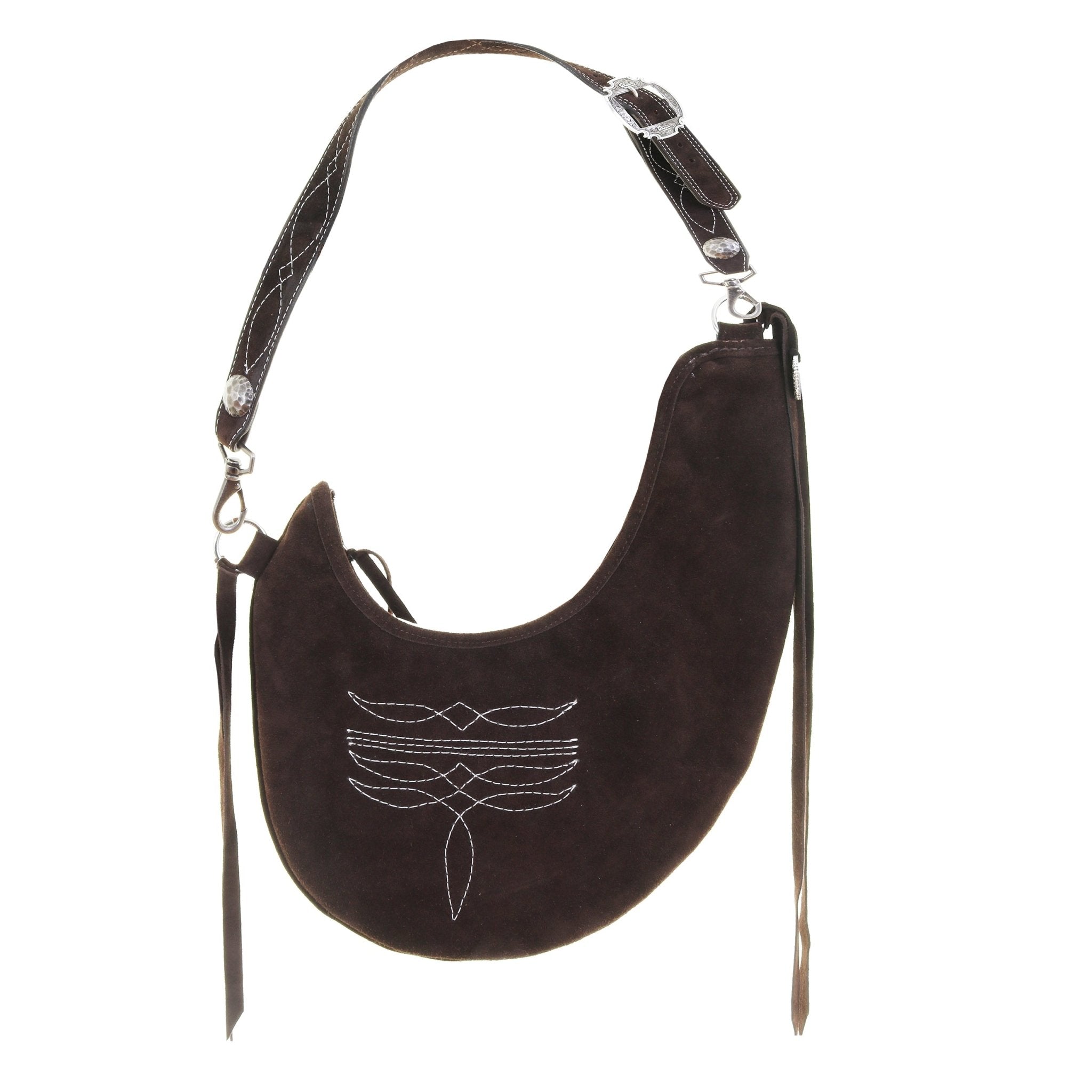 HBS04 - Brown Suede Hobo Bag - Double J Saddlery