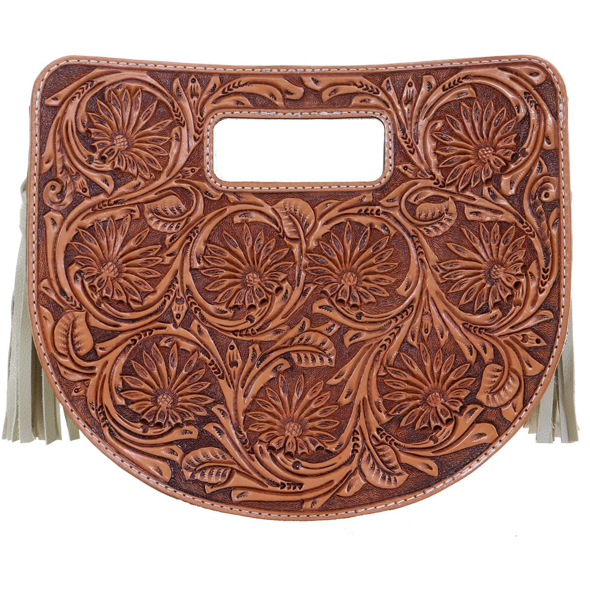 HCC01 - Daisy Tooled Half Circle Clutch - Double J Saddlery