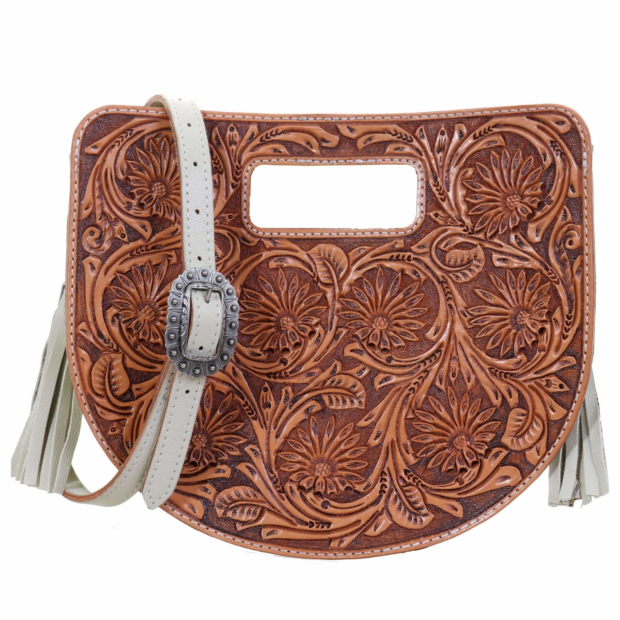 HCC01 - Daisy Tooled Half Circle Clutch - Double J Saddlery