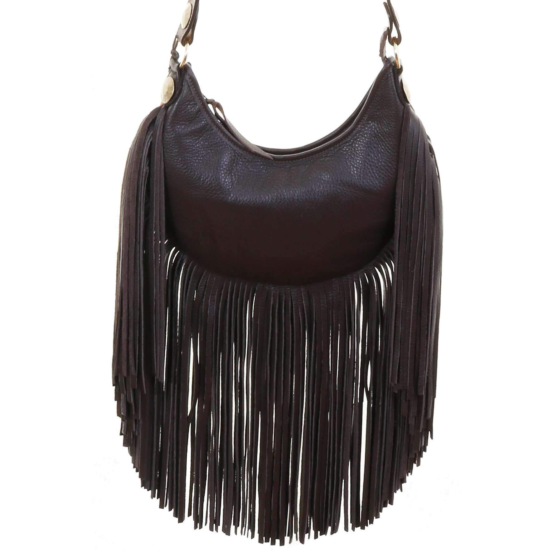 HMH17 - Buckskin V Design Hobo Bag - Double J Saddlery