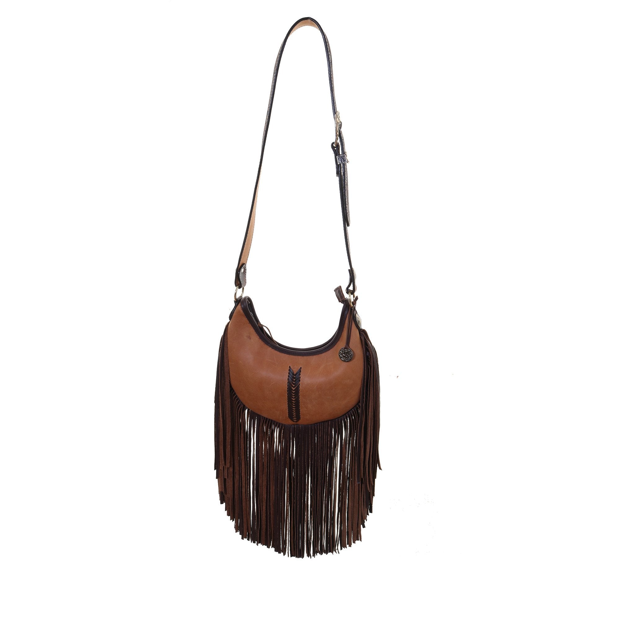 HMH17 - Buckskin V Design Hobo Bag - Double J Saddlery