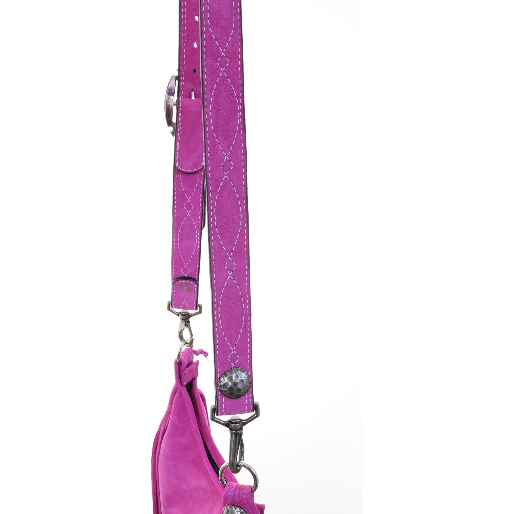 HMH21A - Pink Suede Hobo Bag - Double J Saddlery