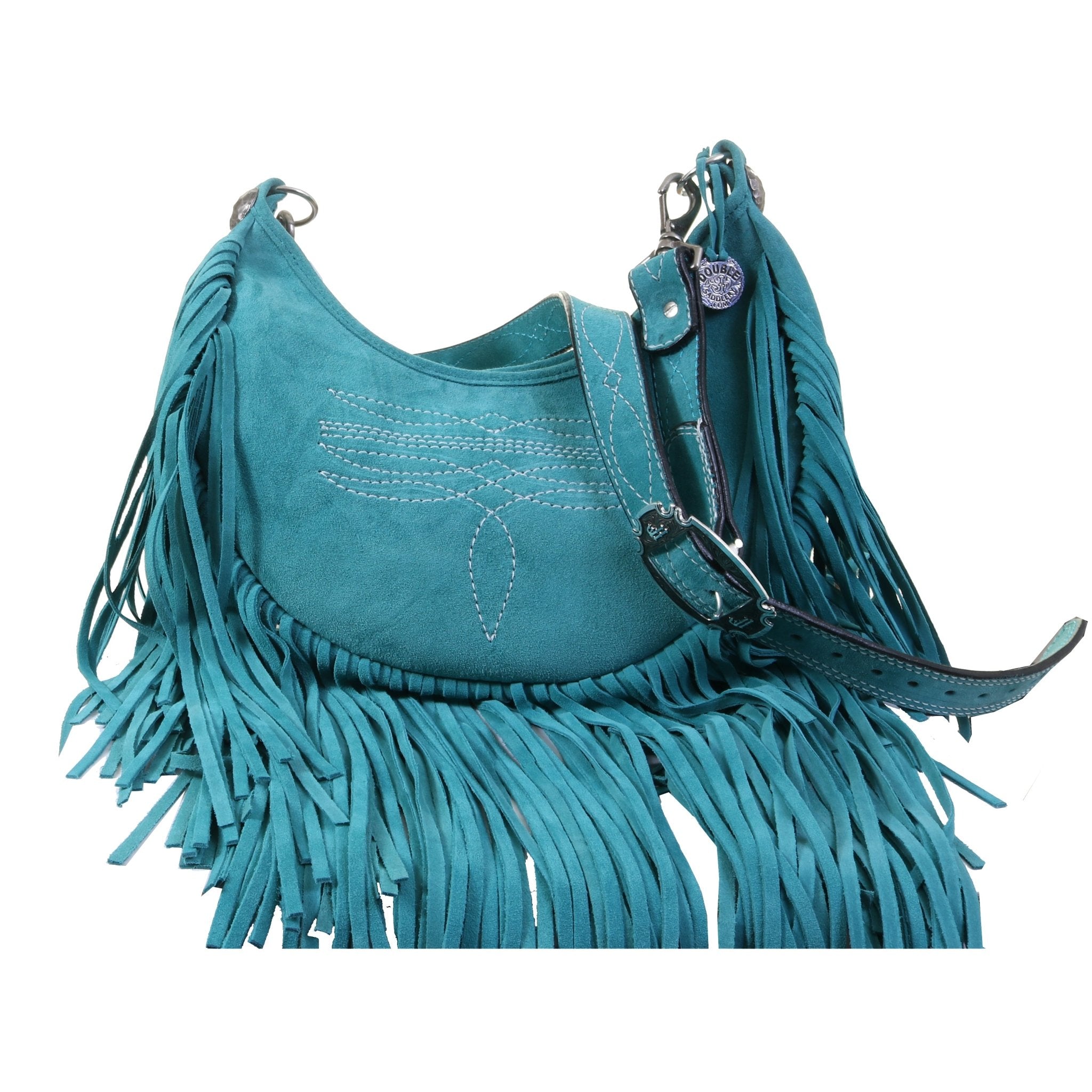 HMH22 - Turquoise Suede Hobo Bag - Double J Saddlery