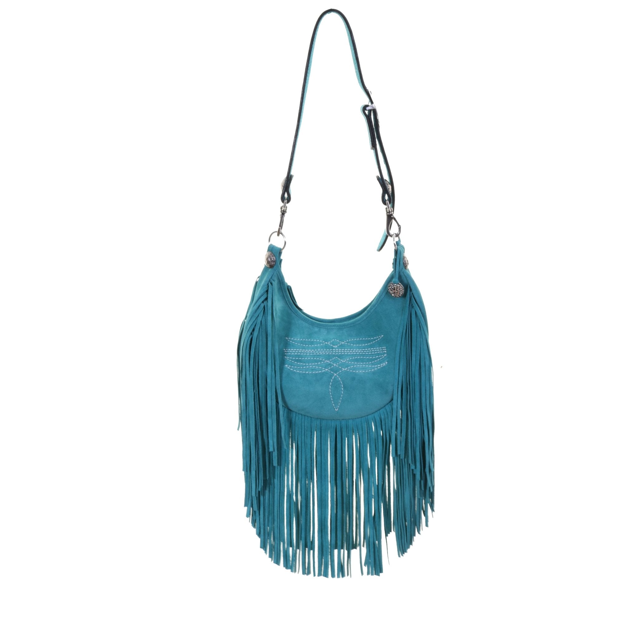 HMH22 - Turquoise Suede Hobo Bag - Double J Saddlery