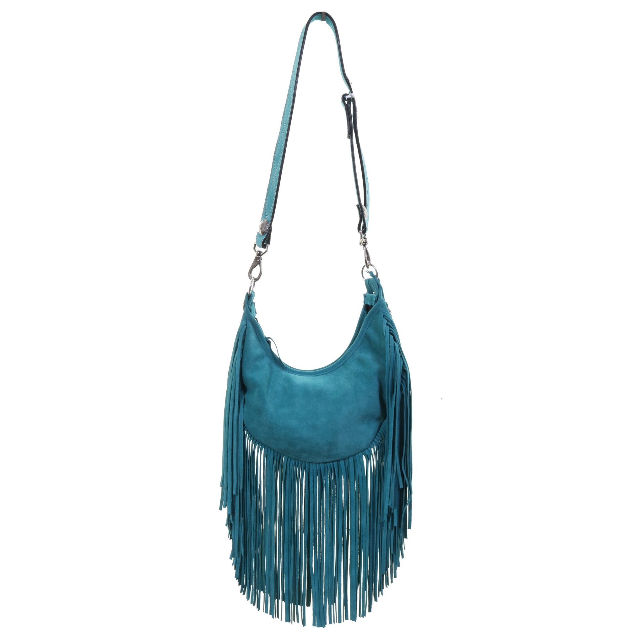 HMH22 - Turquoise Suede Hobo Bag - Double J Saddlery