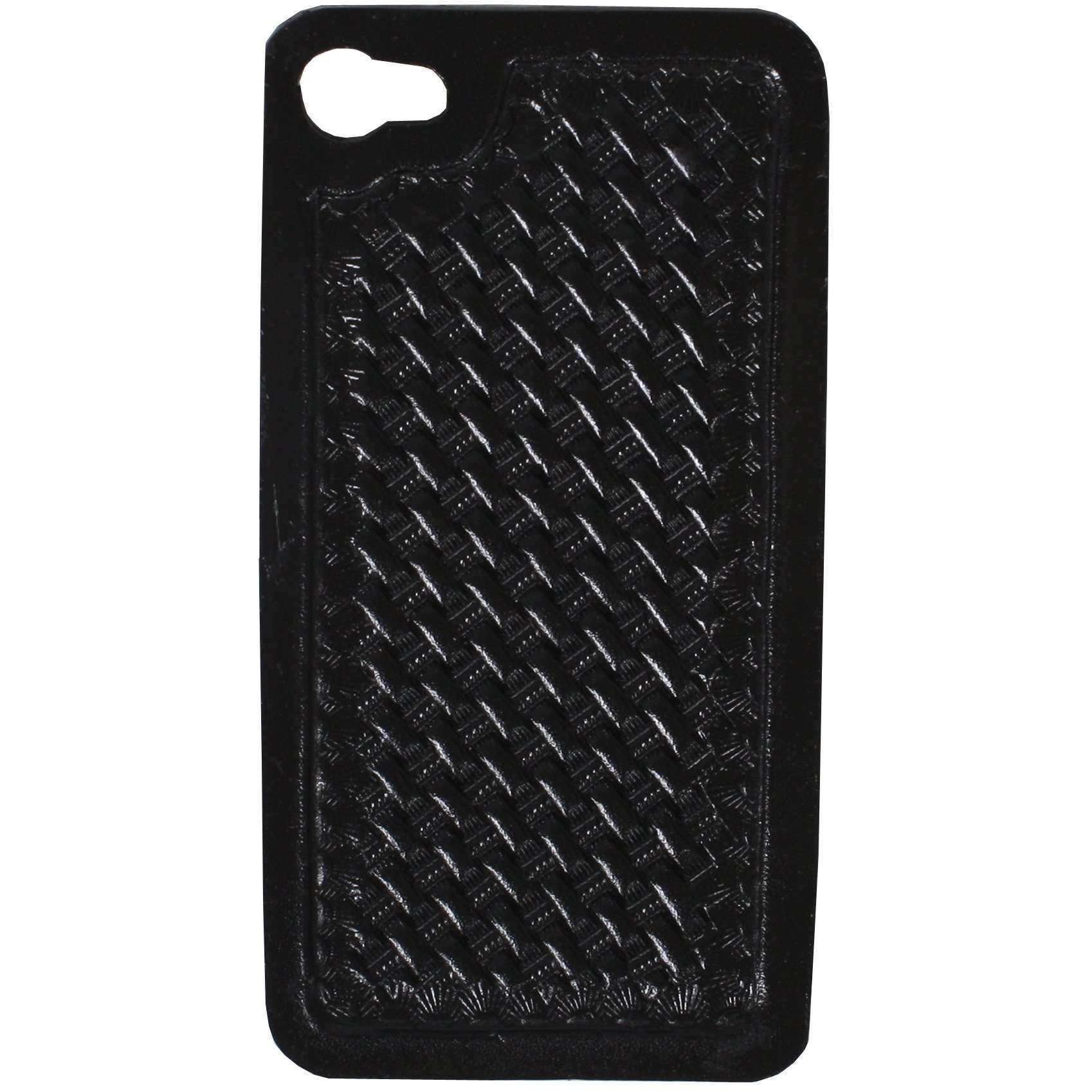 HPC32B - Black Leather iPhone Case - Double J Saddlery