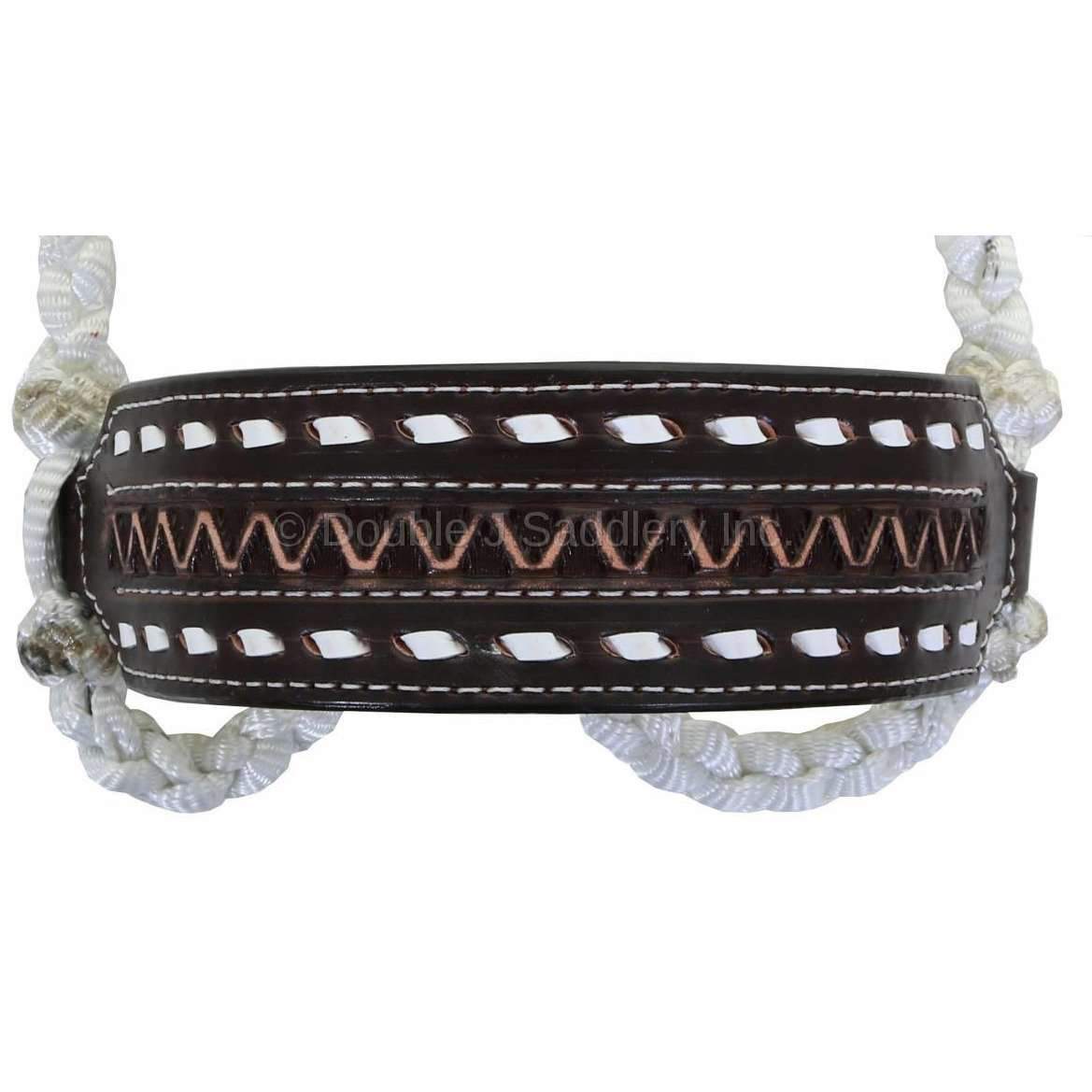 HRH25 - Brown Vintage Mule Tape Rope Halter - Double J Saddlery