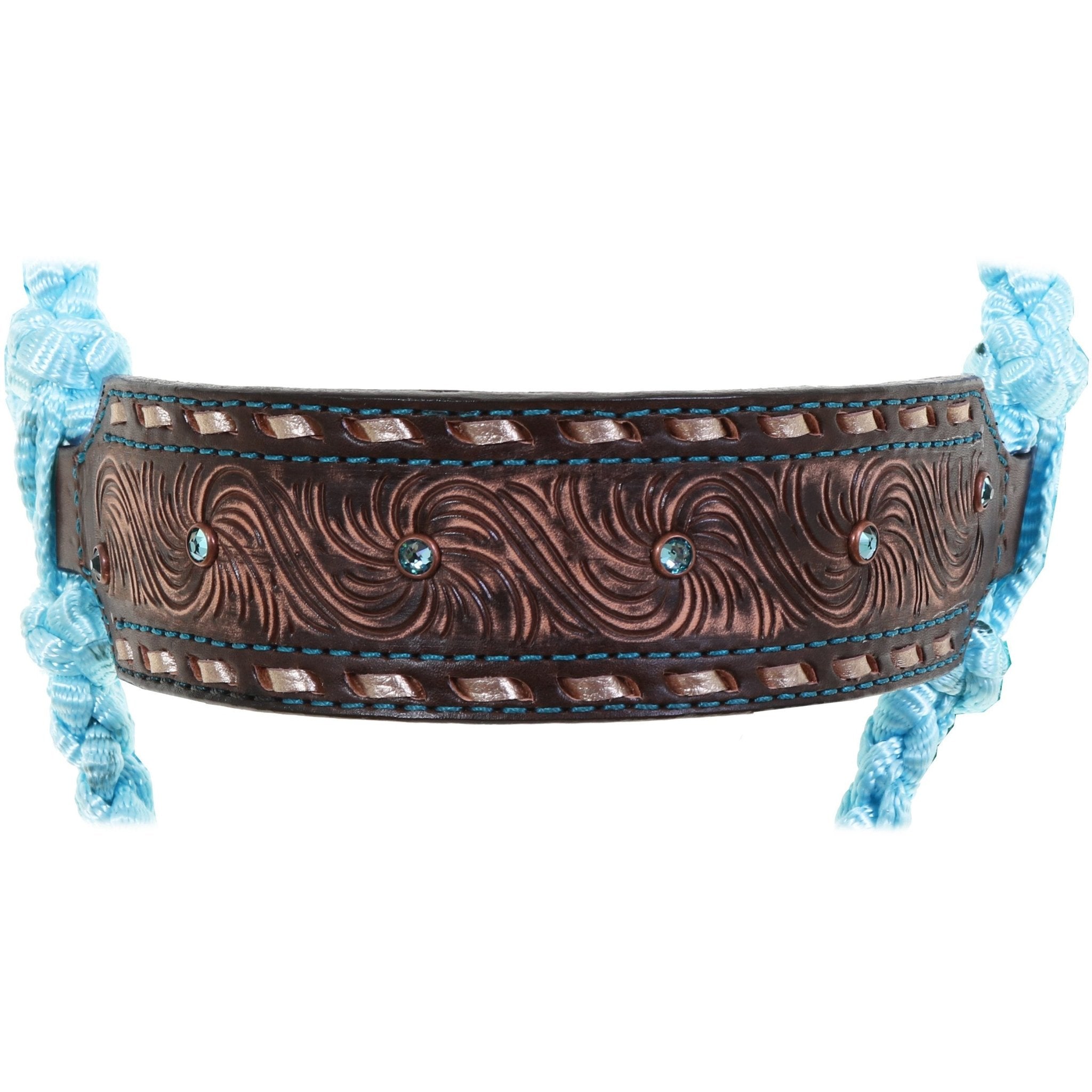 HRH26 - Brown Vintage Mule Tape Rope Halter - Double J Saddlery