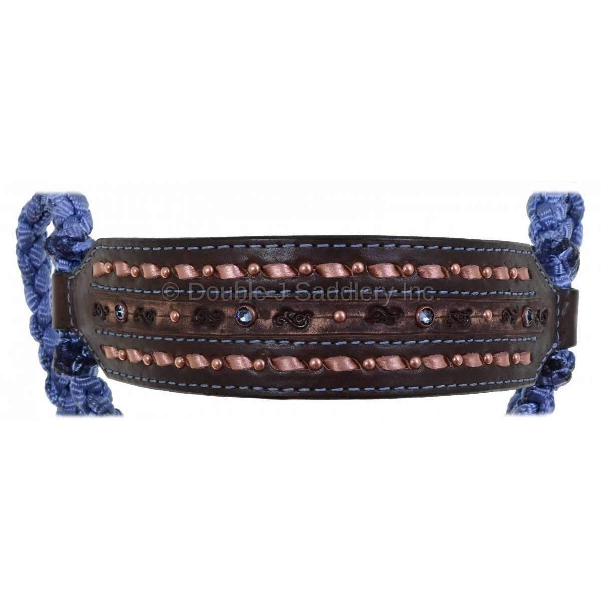 HRH29 - Brown Vintage Mule Tape Rope Halter - Double J Saddlery