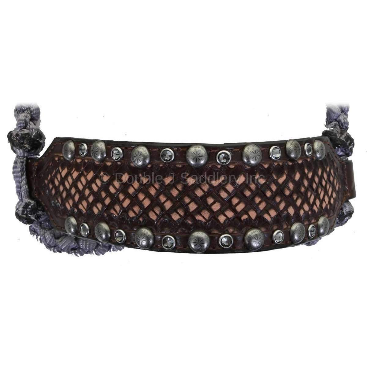 HRH32 - Brown Vintage Mule Tape Rope Halter - Double J Saddlery