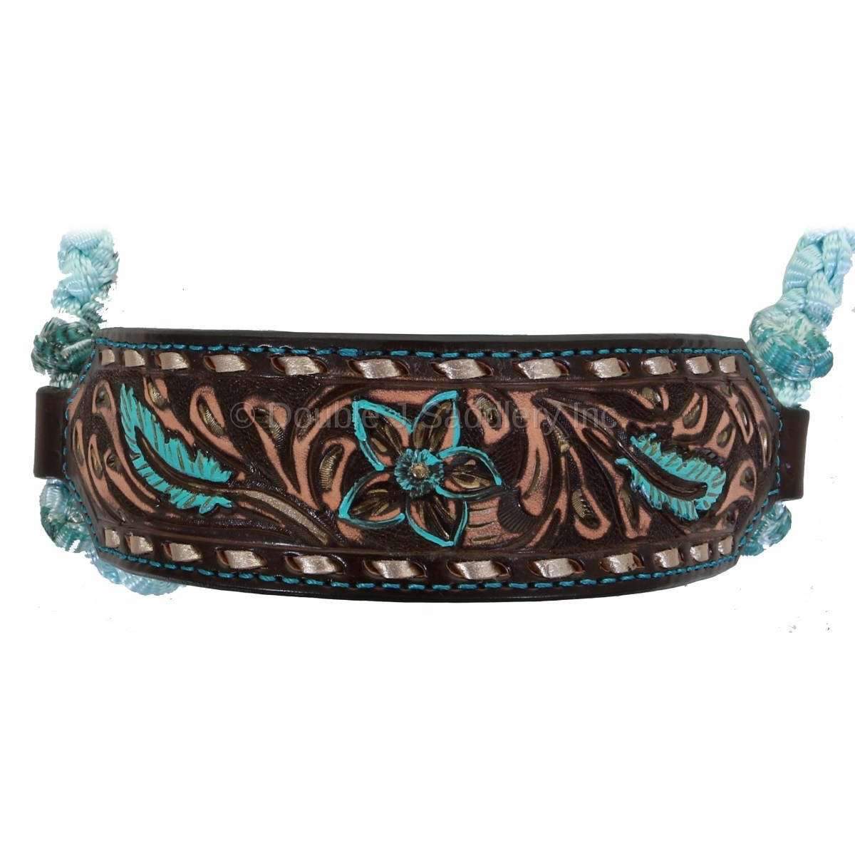 HRH34 - Brown Vintage Mule Tape Rope Halter - Double J Saddlery