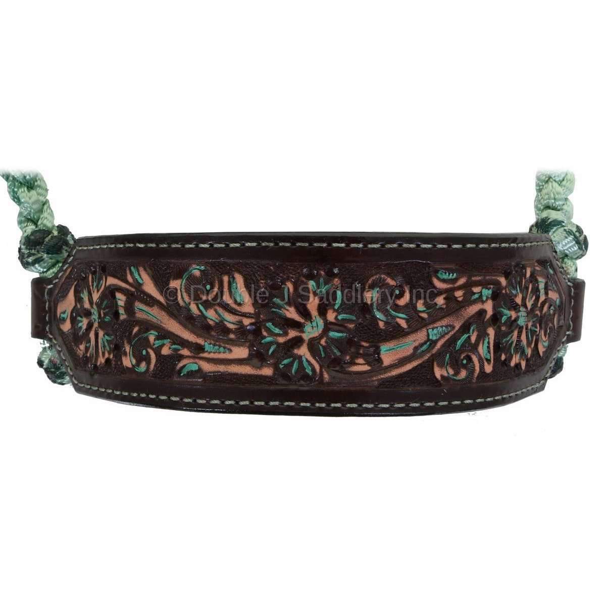 HRH35 - Brown Vintage Mule Tape Rope Halter - Double J Saddlery