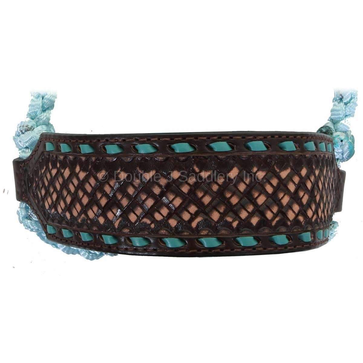 HRH38 - Brown Vintage Mule Tape Rope Halter - Double J Saddlery