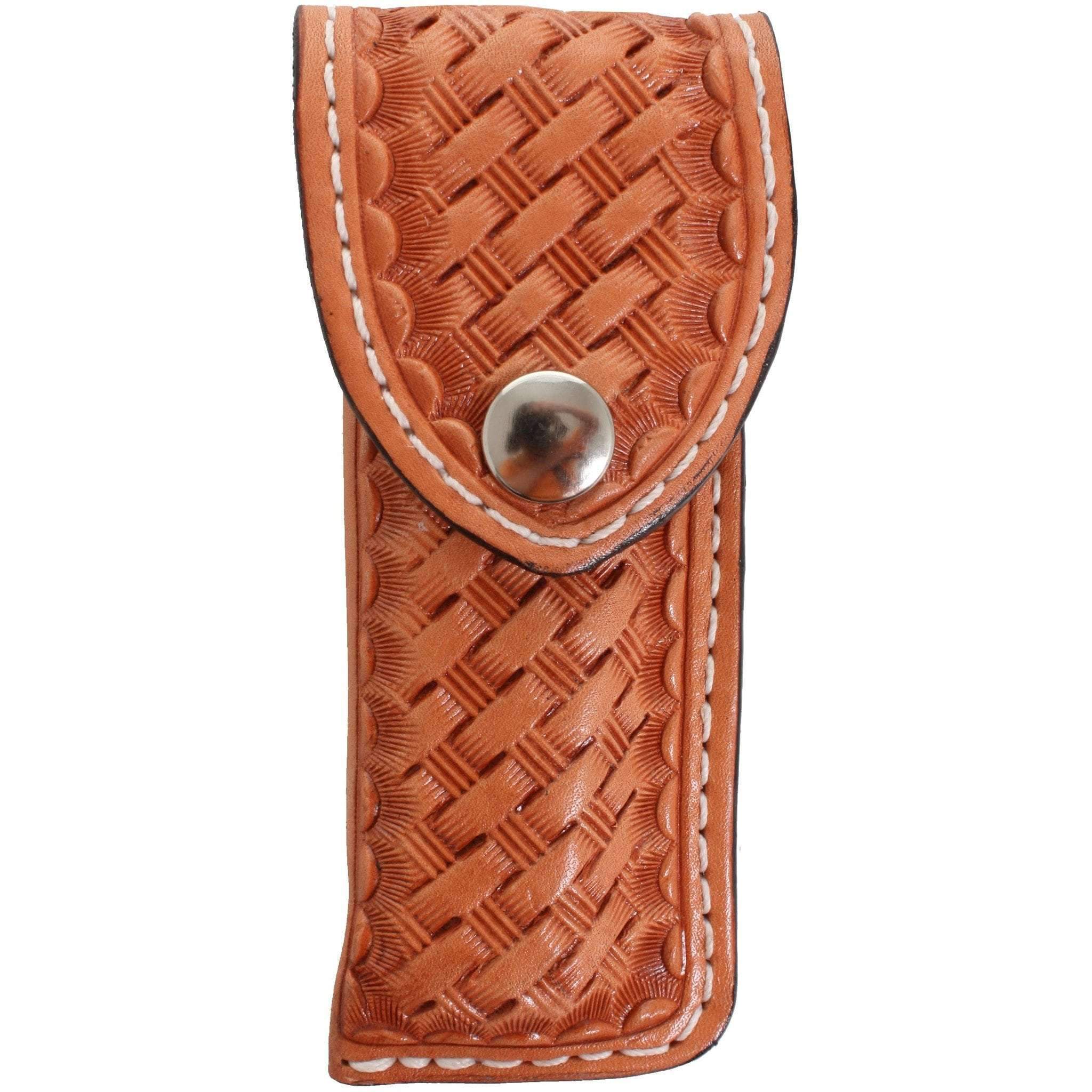 KS27 - Basket Weave Tooling Knife Scabbard - Double J Saddlery