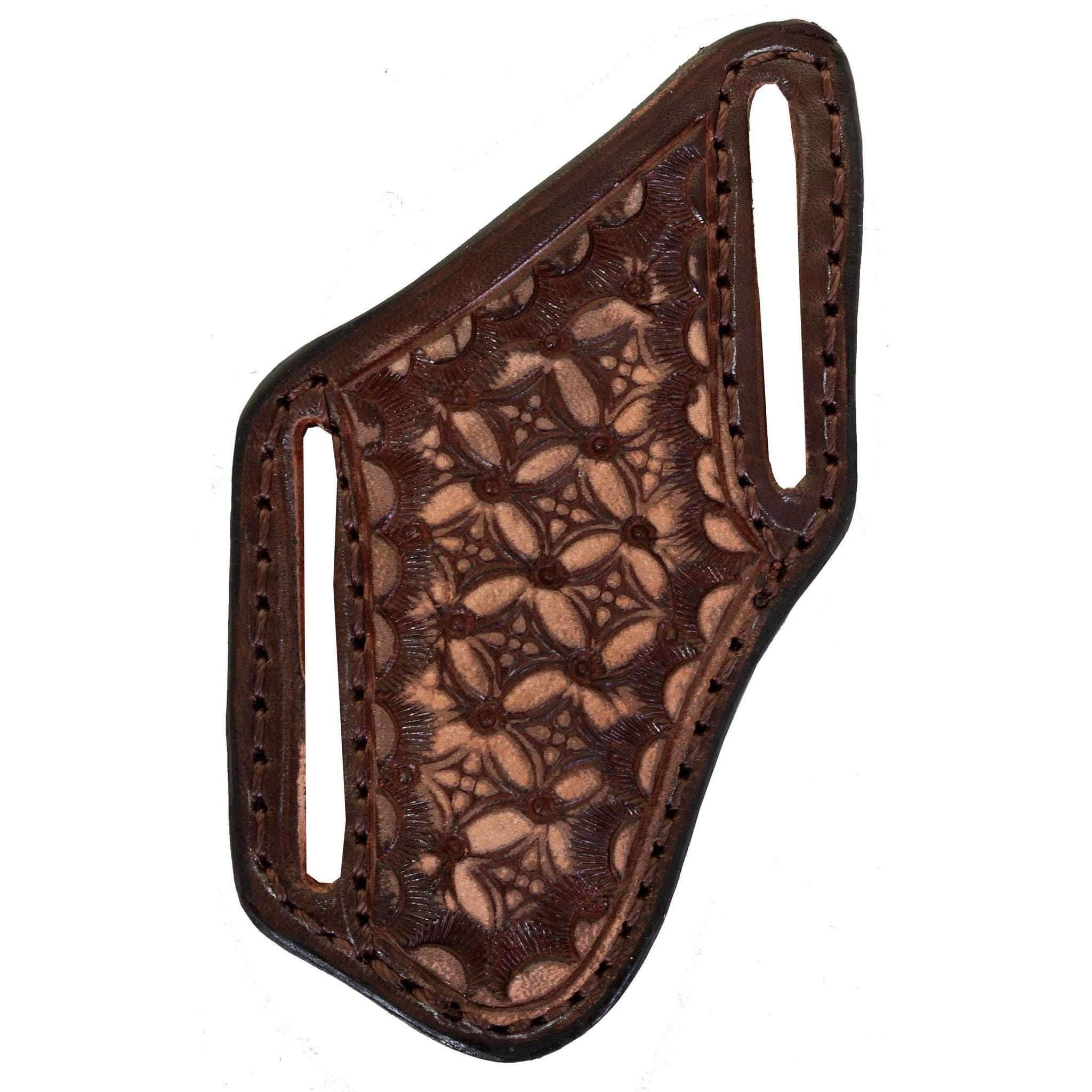 KS39 - Brown Vintage Tooled Knife Scabbard - Double J Saddlery