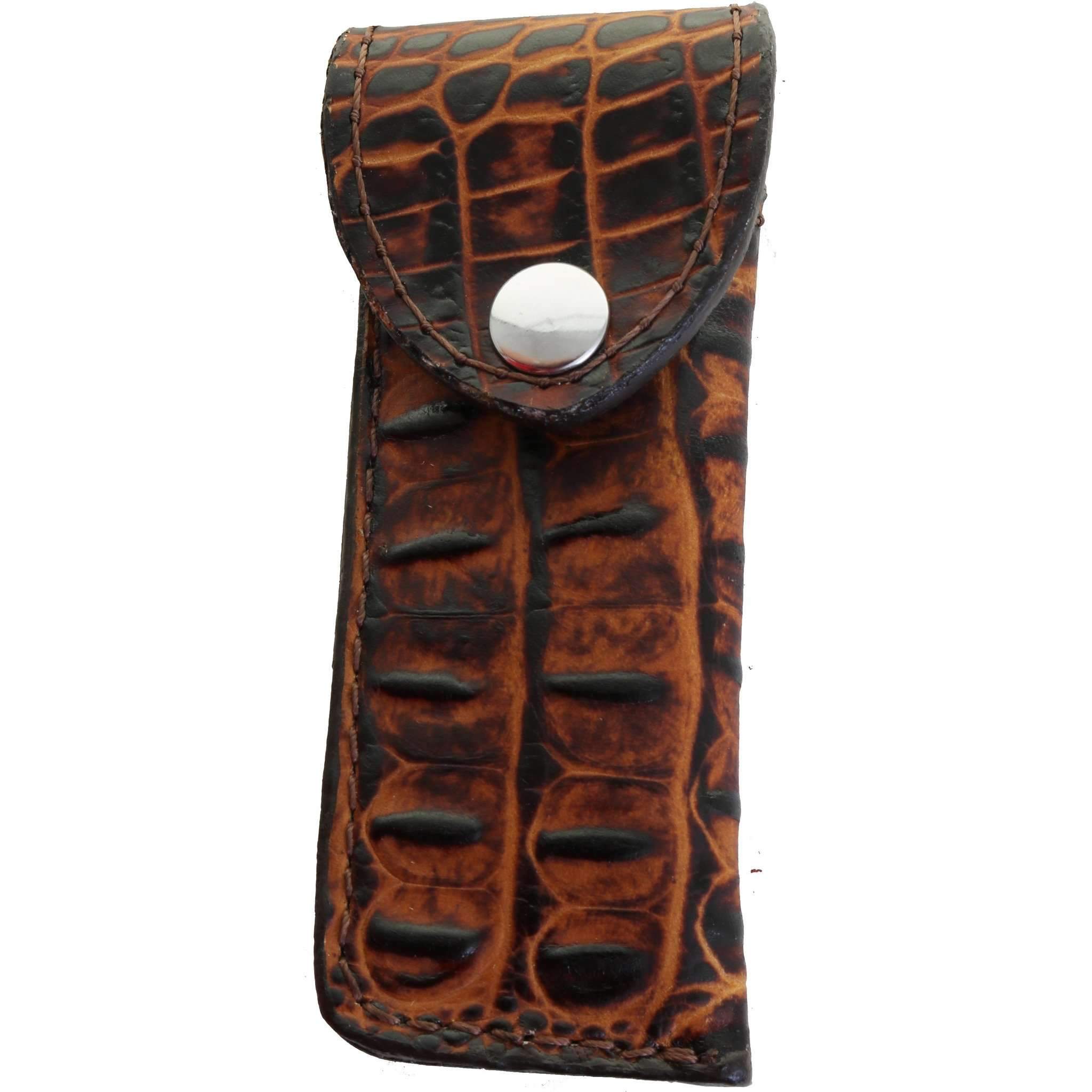 KS44 - Butternut Gator Print Knife Scabbard - Double J Saddlery