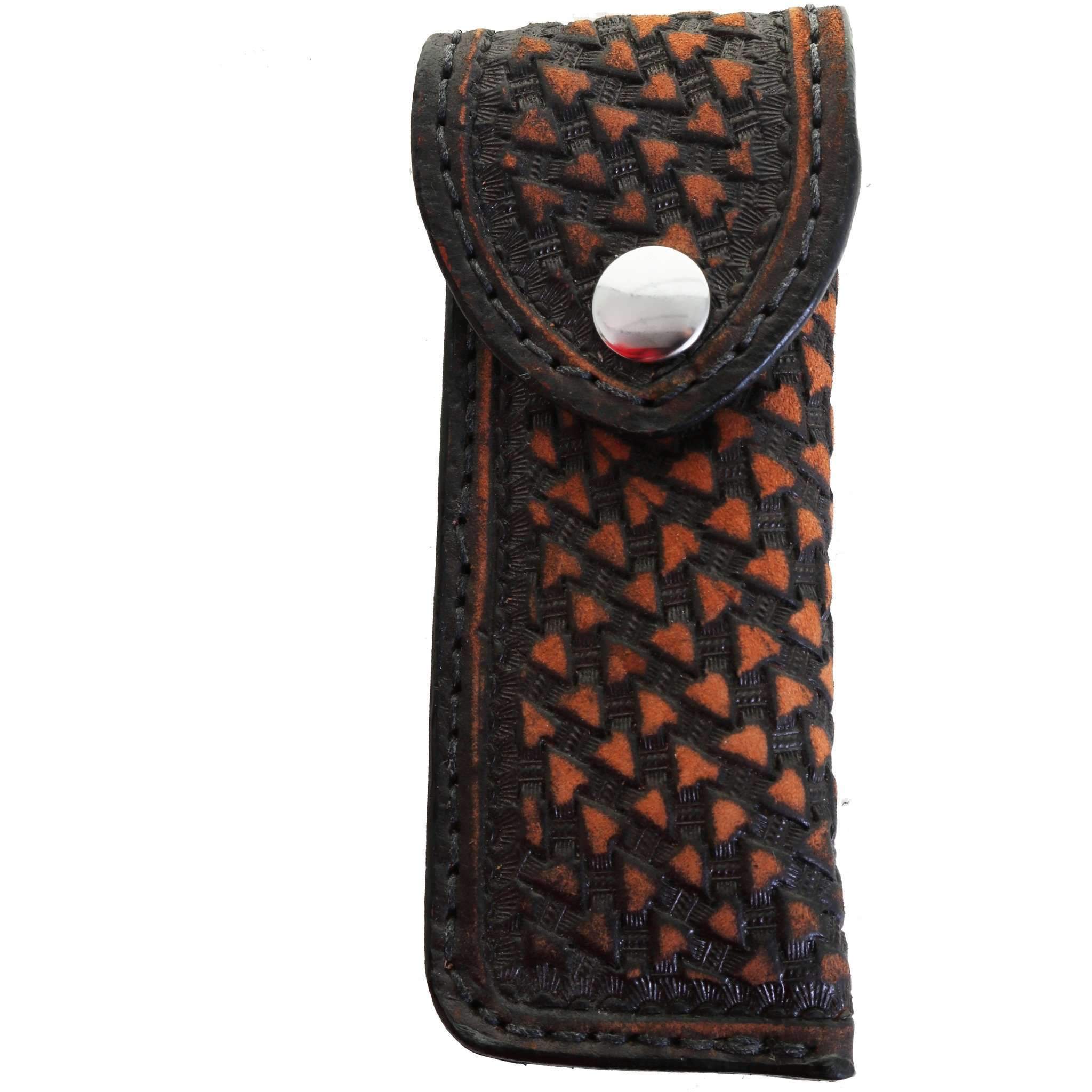 KS46 - Black Vintage Hand Tooled Knife Scabbard - Double J Saddlery